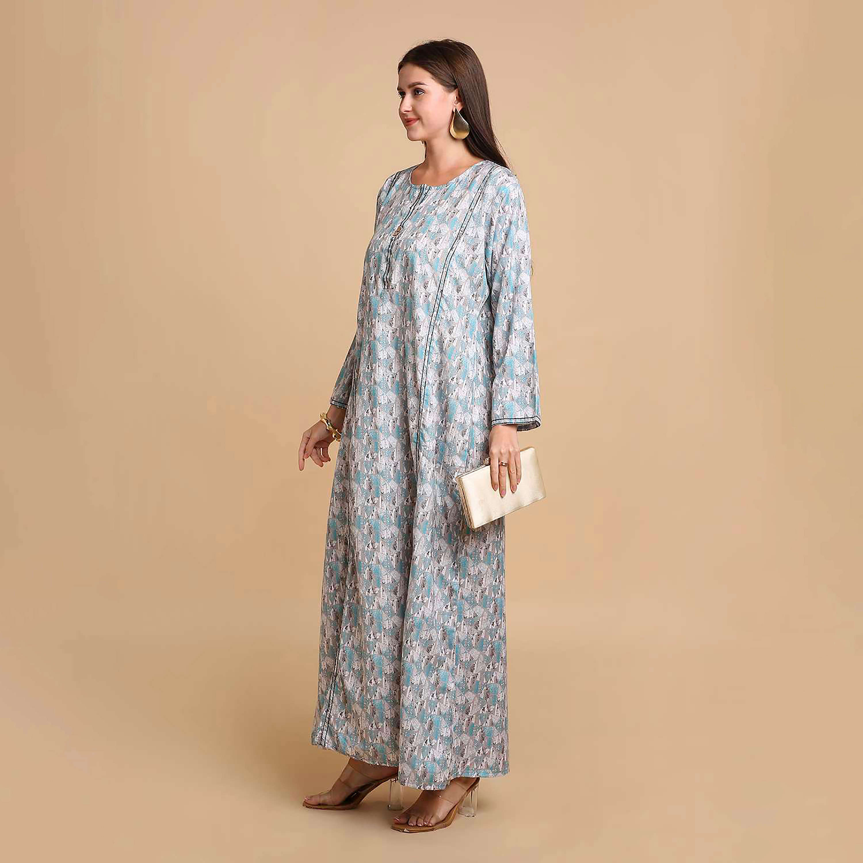 جلابية نسائية بطبعة أشكال هندسية من هانا اند سارة-women-arabicclothing-jalabiyas-image-8