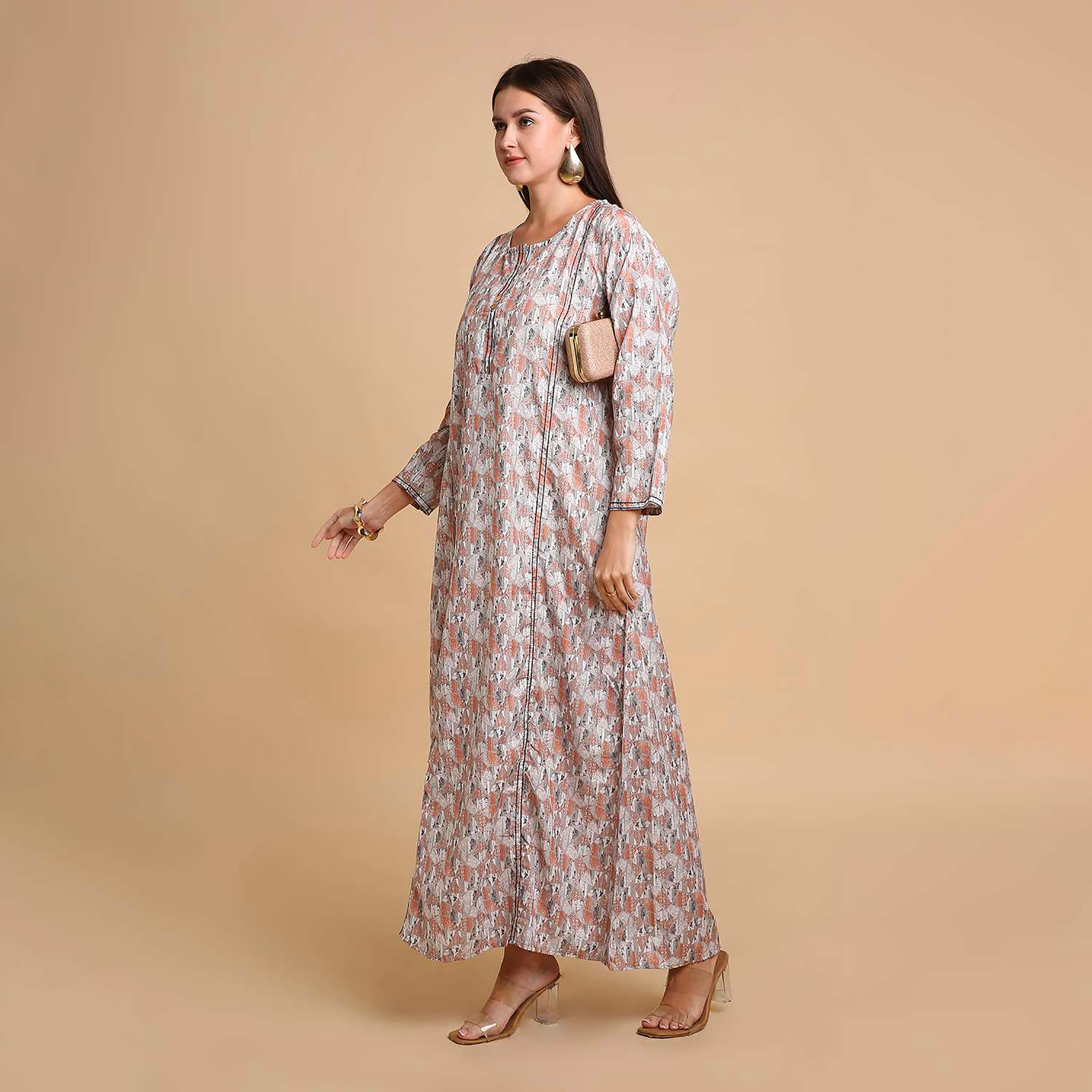 جلابية نسائية بطبعة أشكال هندسية من هانا اند سارة-women-arabicclothing-jalabiyas-image-13