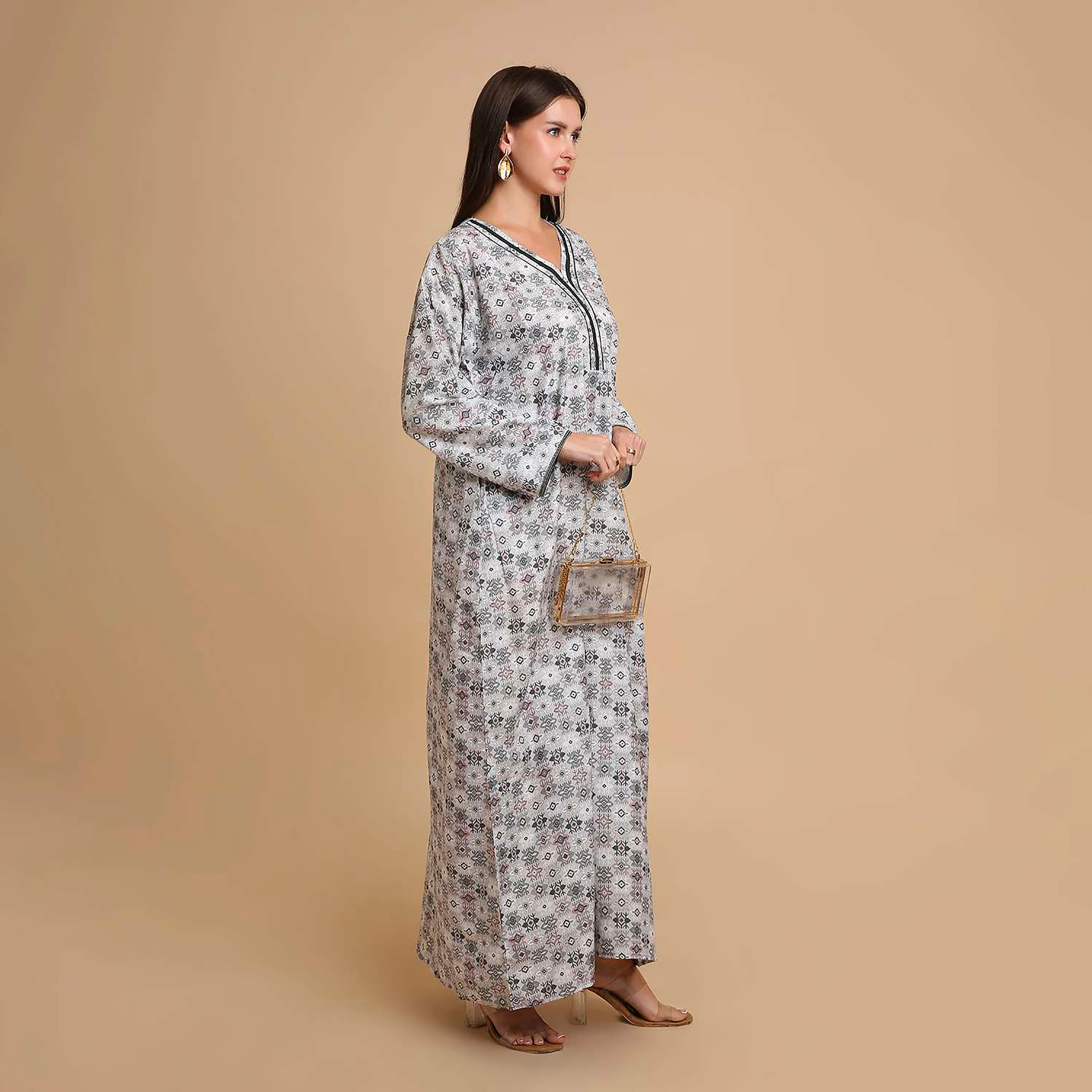 HanaandSara Geometric Print Women's Jalabiya-women-arabicclothing-jalabiyas-image-4