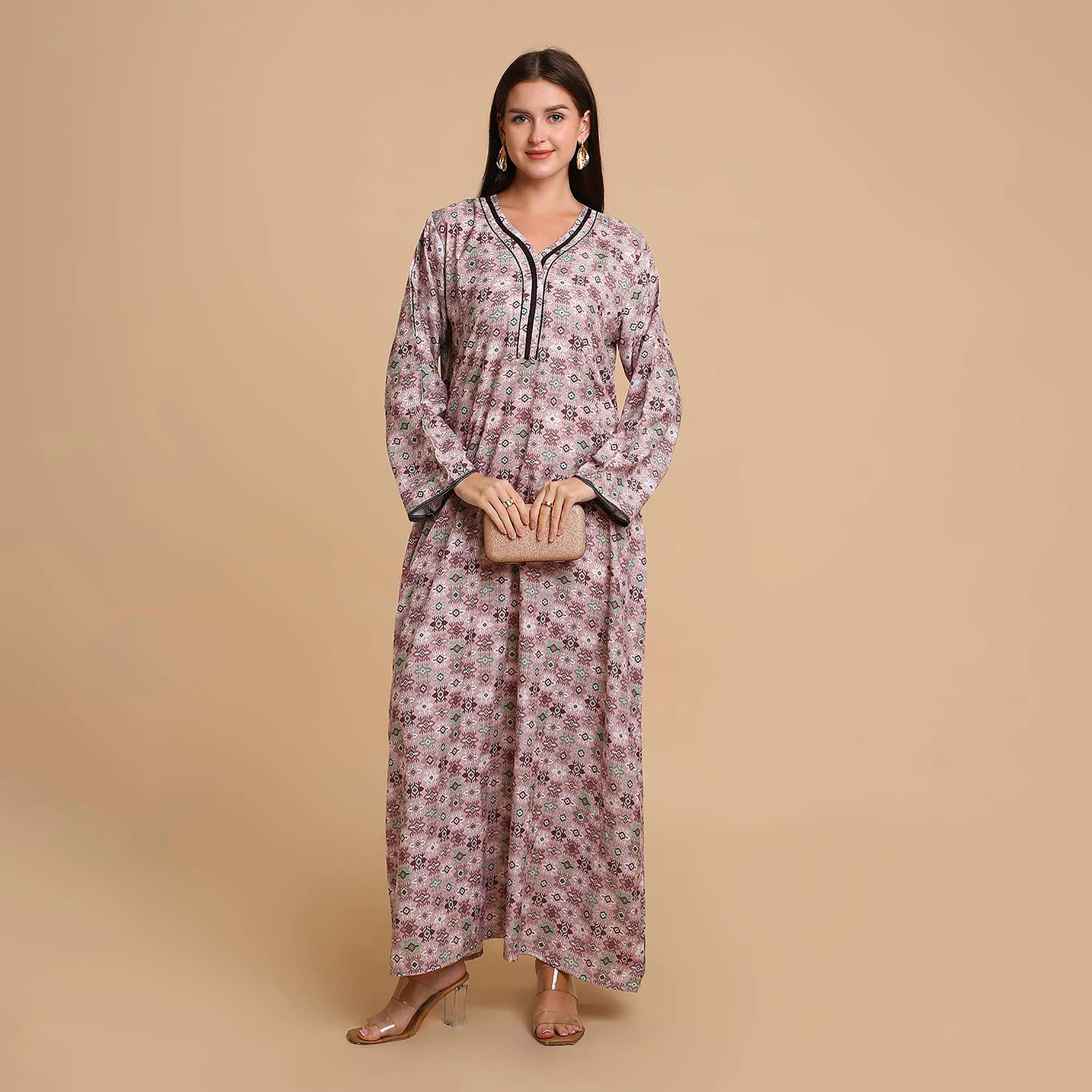 HanaandSara Geometric Print Women's Jalabiya-women-arabicclothing-jalabiyas-image-6