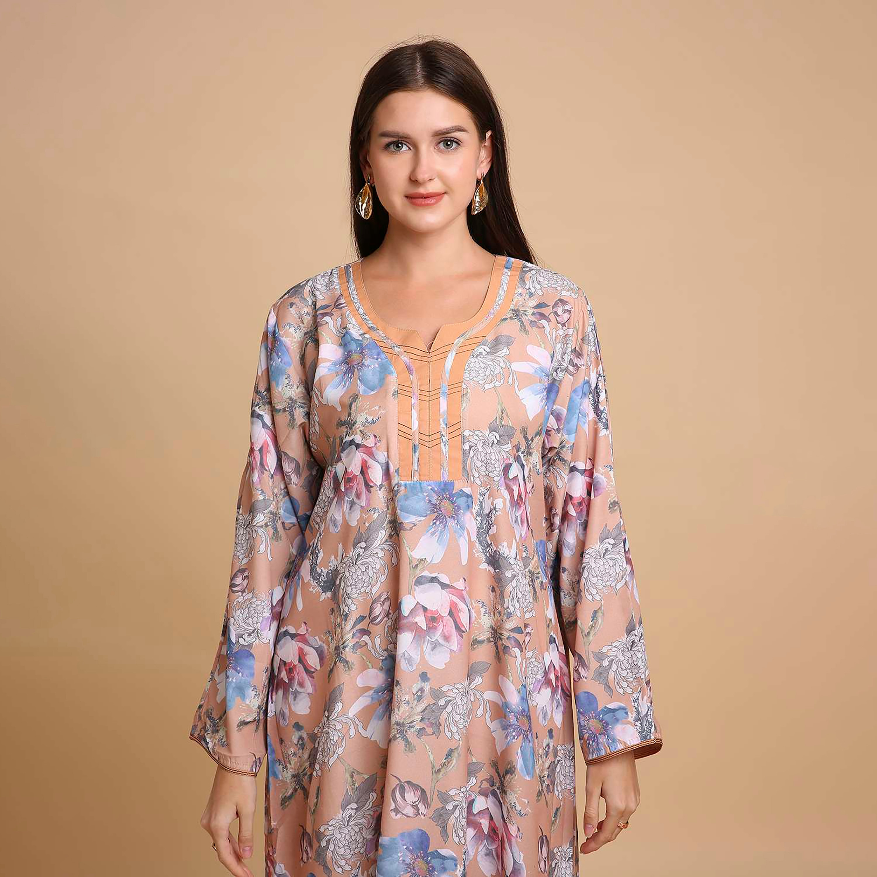 جلابية نسائية بطبعة ورود من هانا اند سارة-women-arabicclothing-jalabiyas-image-12