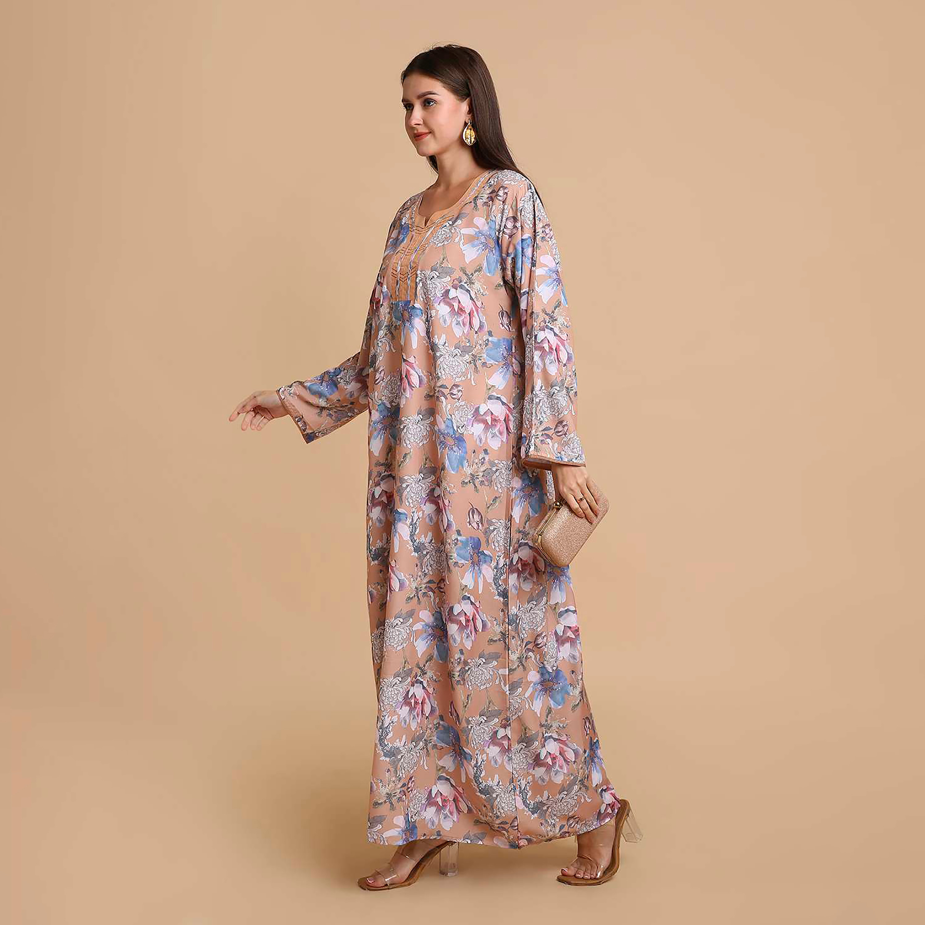 جلابية نسائية بطبعة ورود من هانا اند سارة-women-arabicclothing-jalabiyas-image-13
