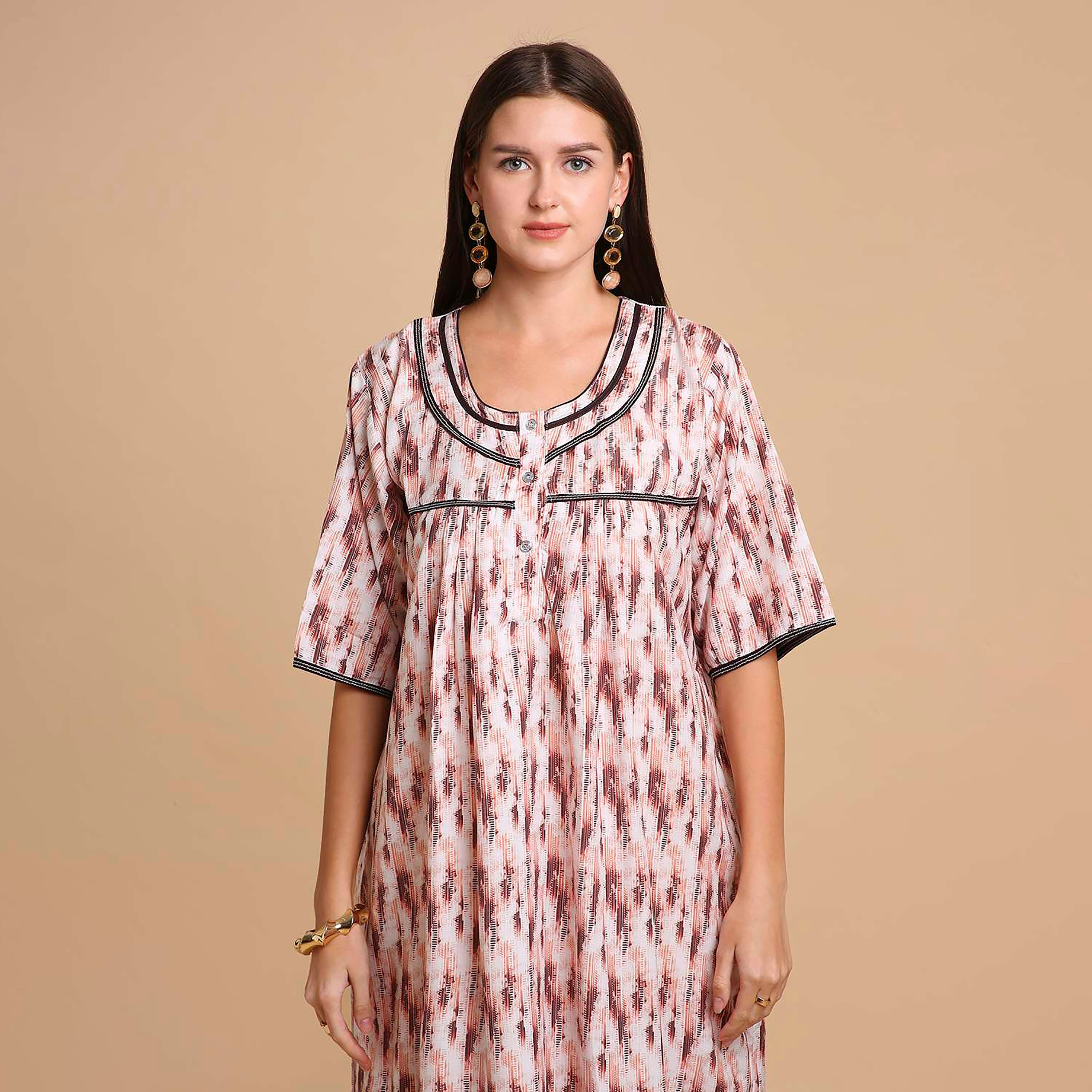 جلابية نسائية بطبعة تجريدية من هنا آند سارة-women-arabicclothing-jalabiyas-image-2