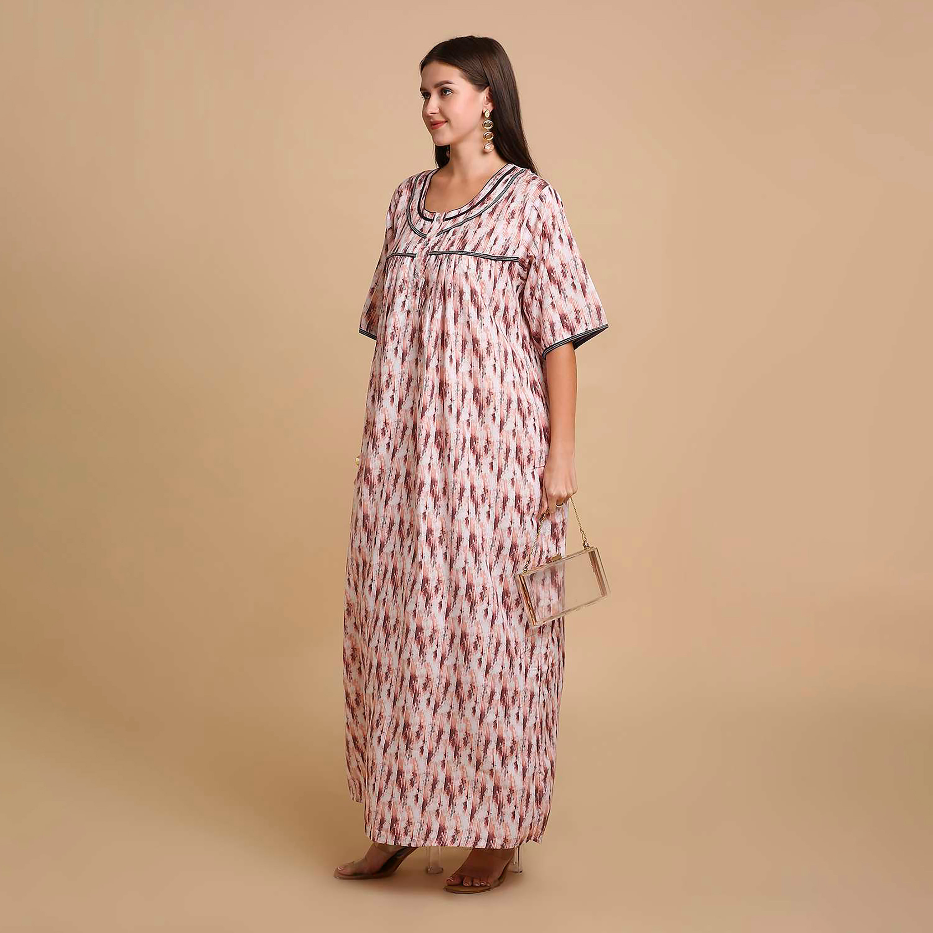 جلابية نسائية بطبعة تجريدية من هنا آند سارة-women-arabicclothing-jalabiyas-image-3