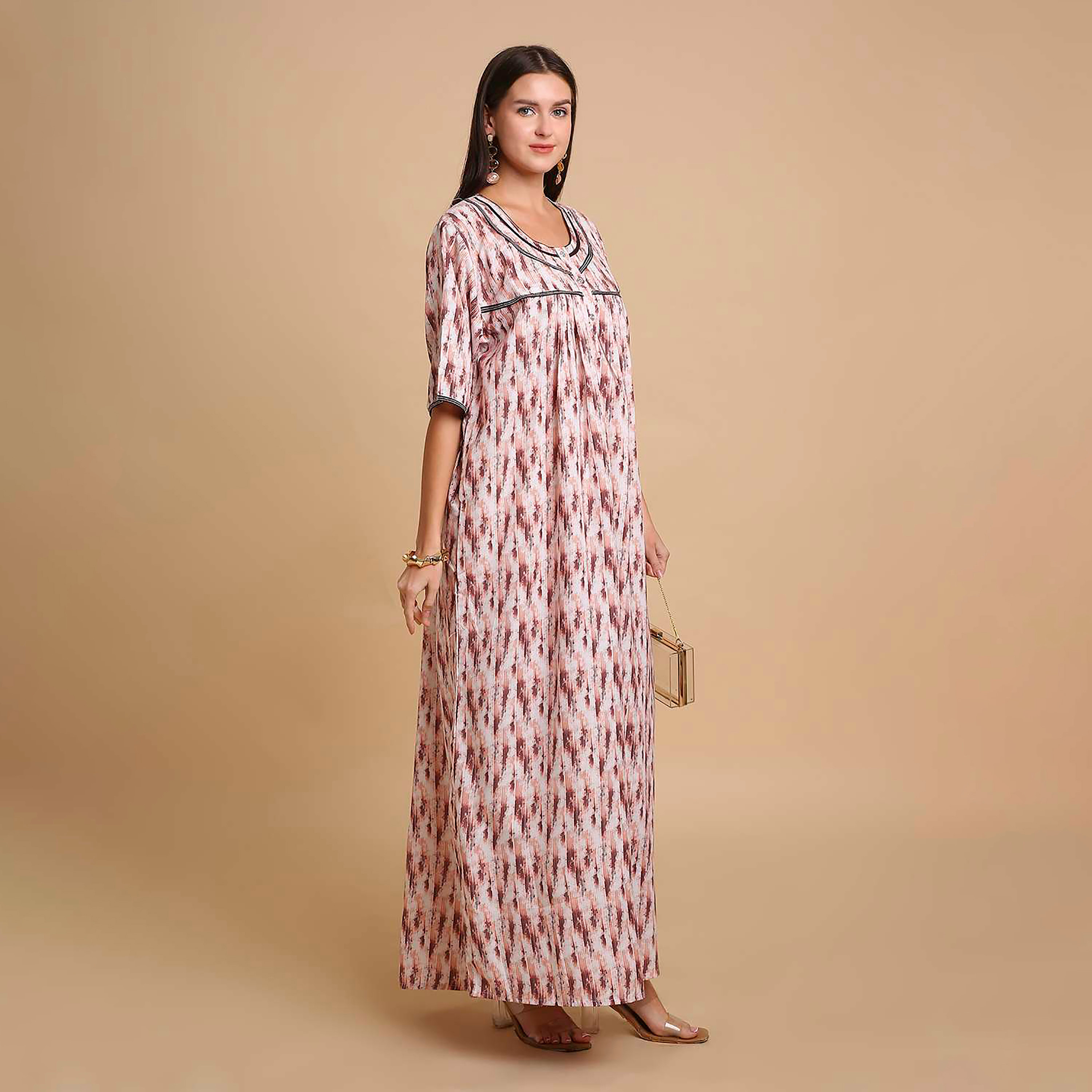 جلابية نسائية بطبعة تجريدية من هنا آند سارة-women-arabicclothing-jalabiyas-image-4