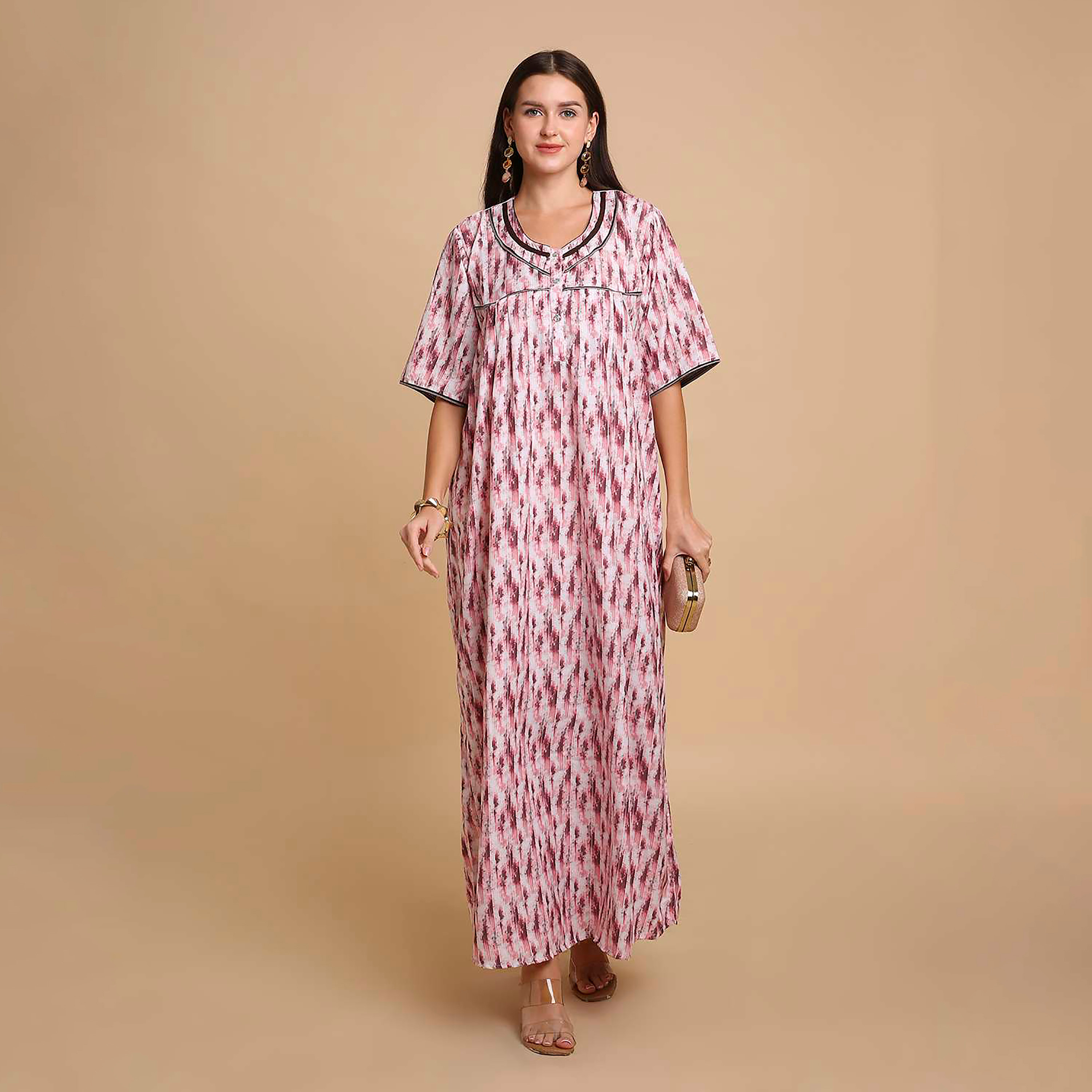 جلابية نسائية بطبعة تجريدية من هنا آند سارة-women-arabicclothing-jalabiyas-image-6