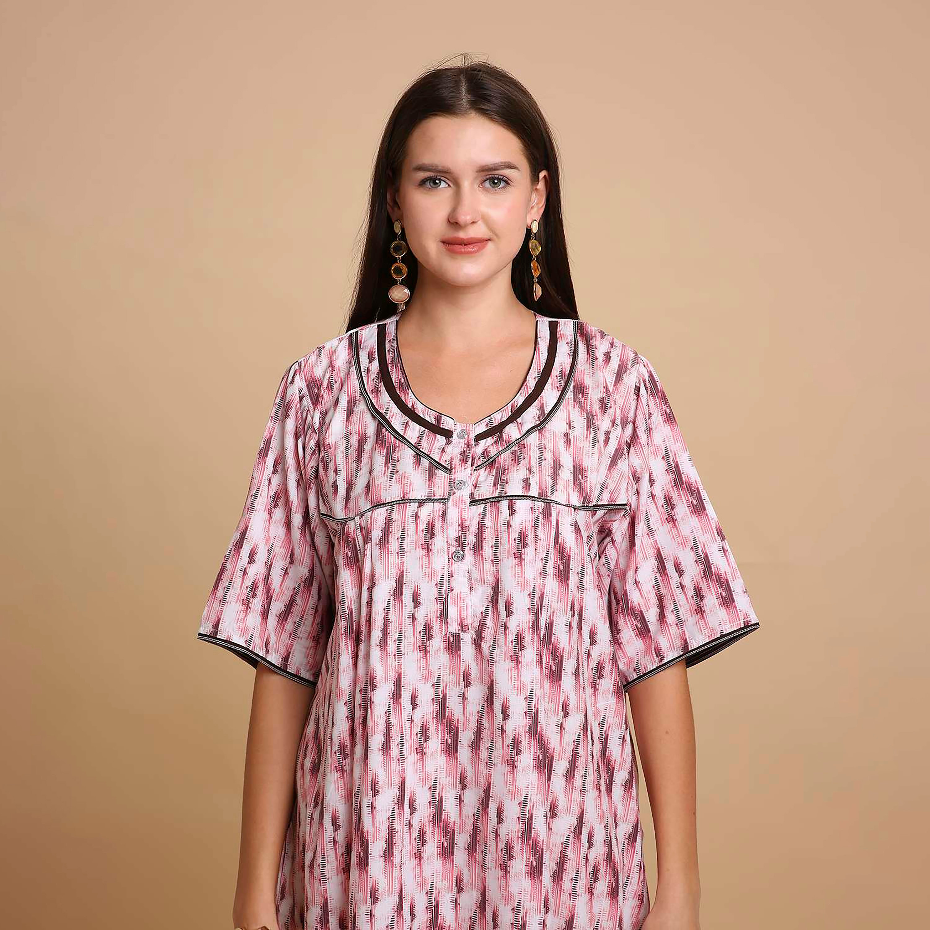 جلابية نسائية بطبعة تجريدية من هنا آند سارة-women-arabicclothing-jalabiyas-image-7