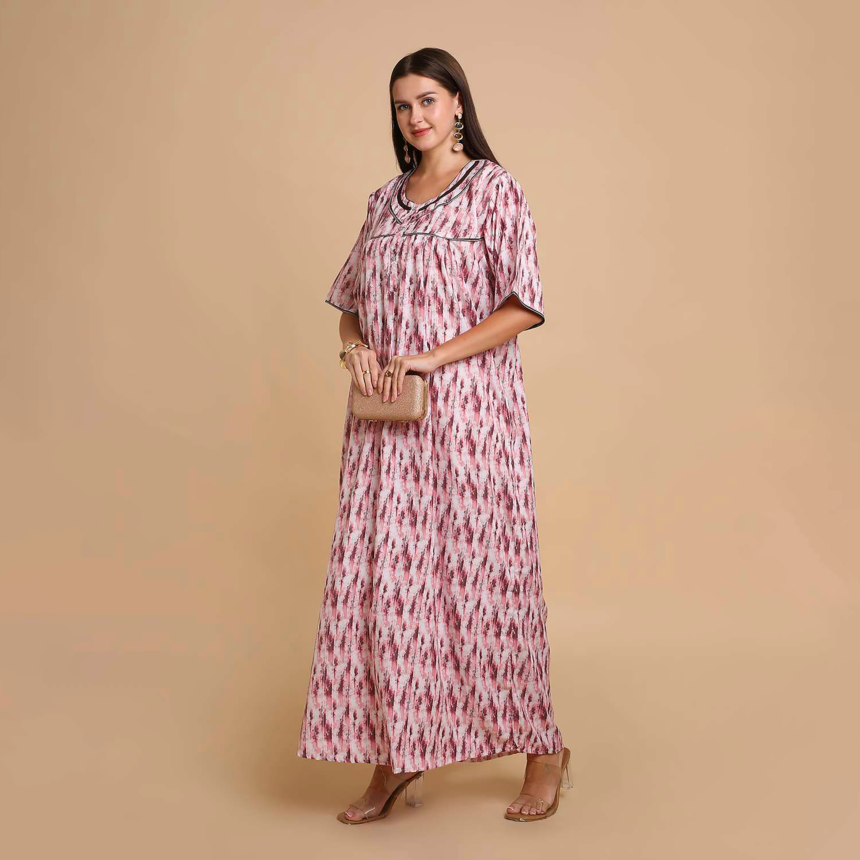 جلابية نسائية بطبعة تجريدية من هنا آند سارة-women-arabicclothing-jalabiyas-image-8