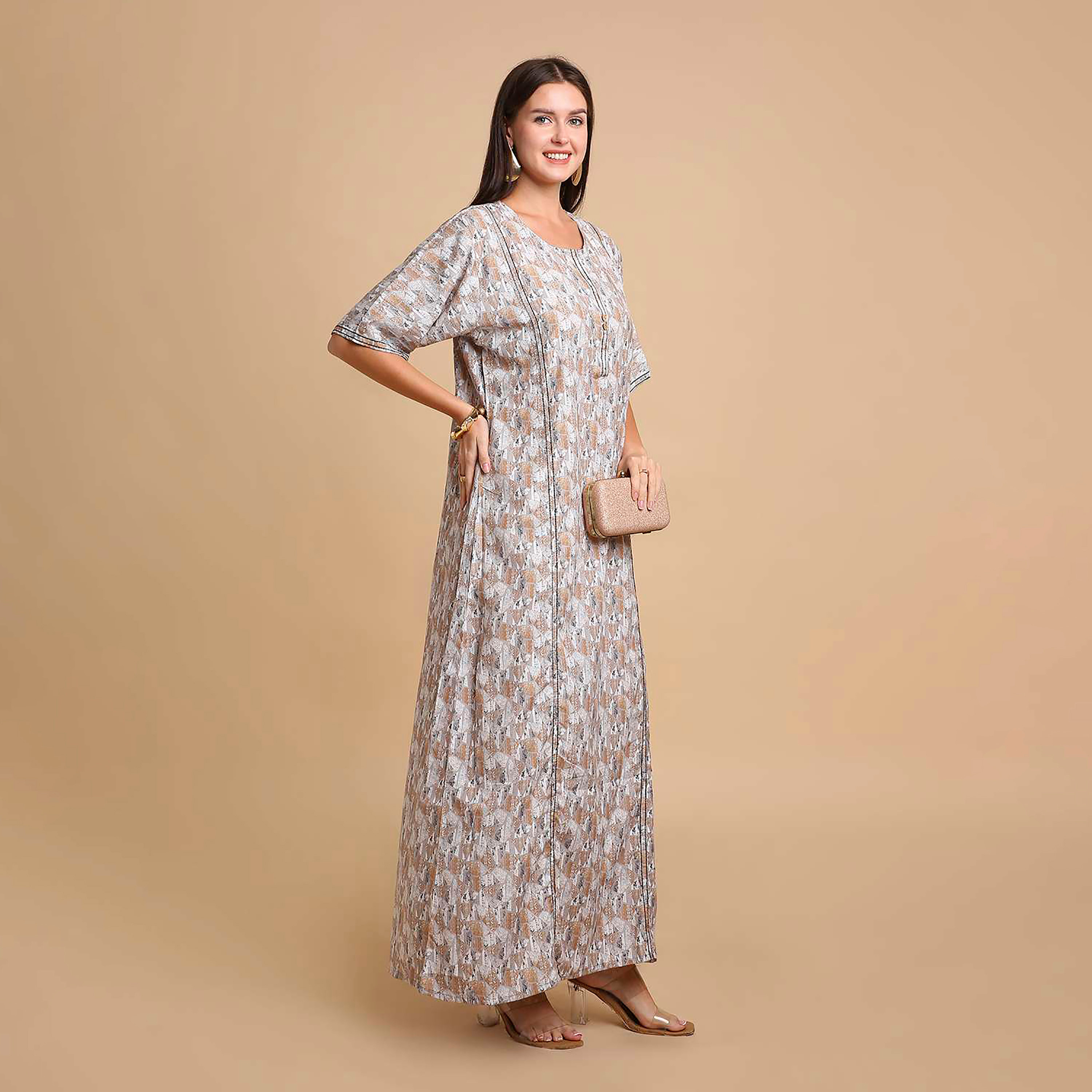 جلابية نسائية بطبعة أشكال هندسية من هانا اند سارة-women-arabicclothing-jalabiyas-image-4