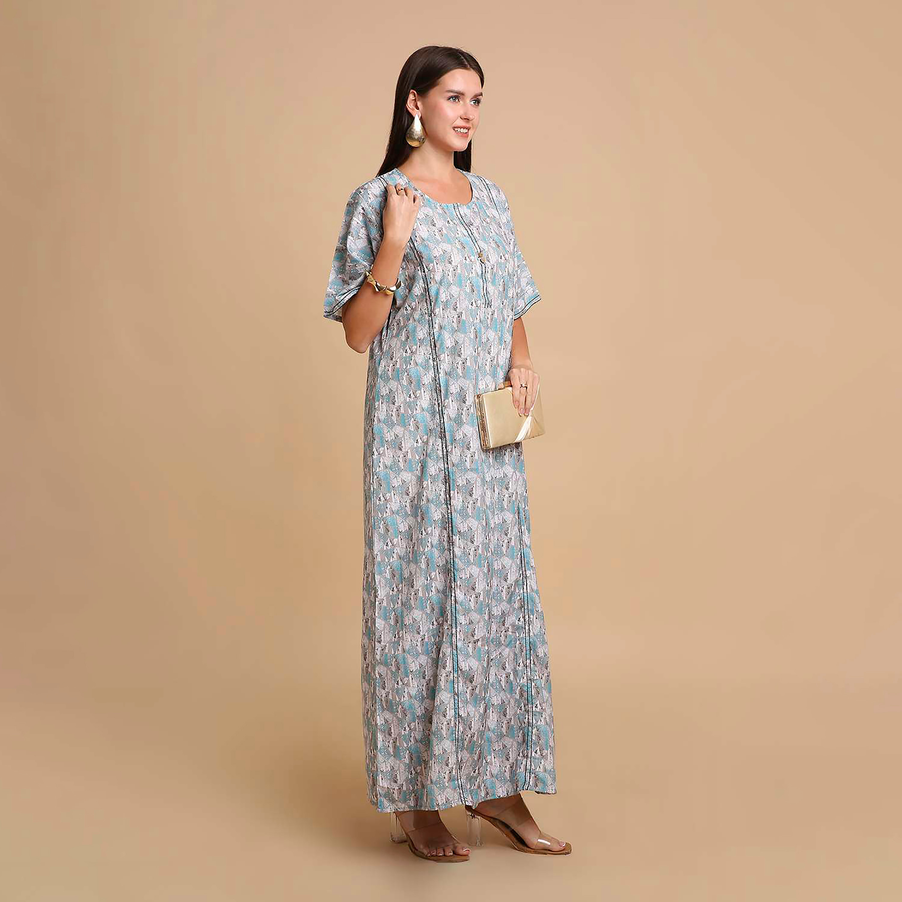 جلابية نسائية بطبعة أشكال هندسية من هانا اند سارة-women-arabicclothing-jalabiyas-image-9