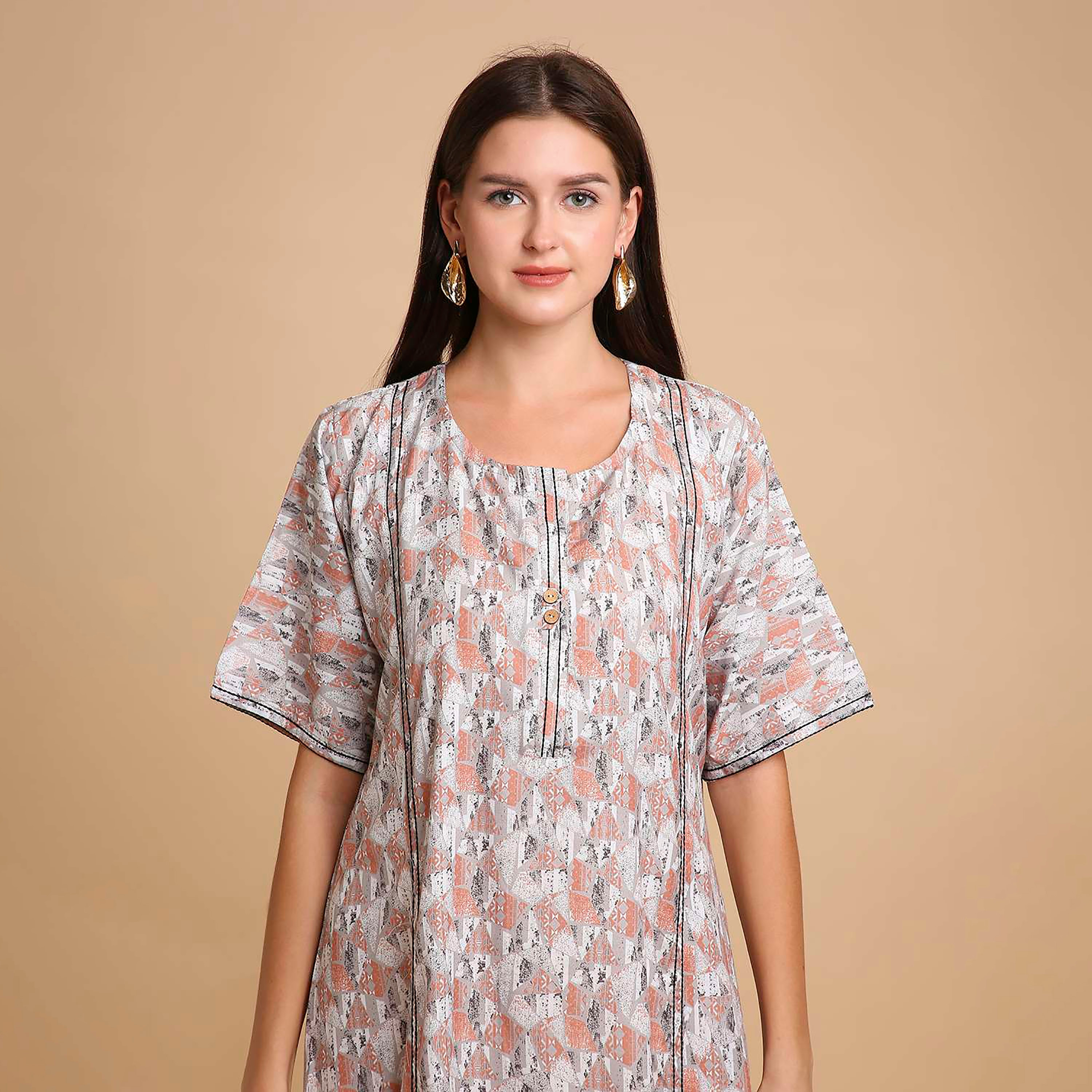 جلابية نسائية بطبعة أشكال هندسية من هانا اند سارة-women-arabicclothing-jalabiyas-image-12