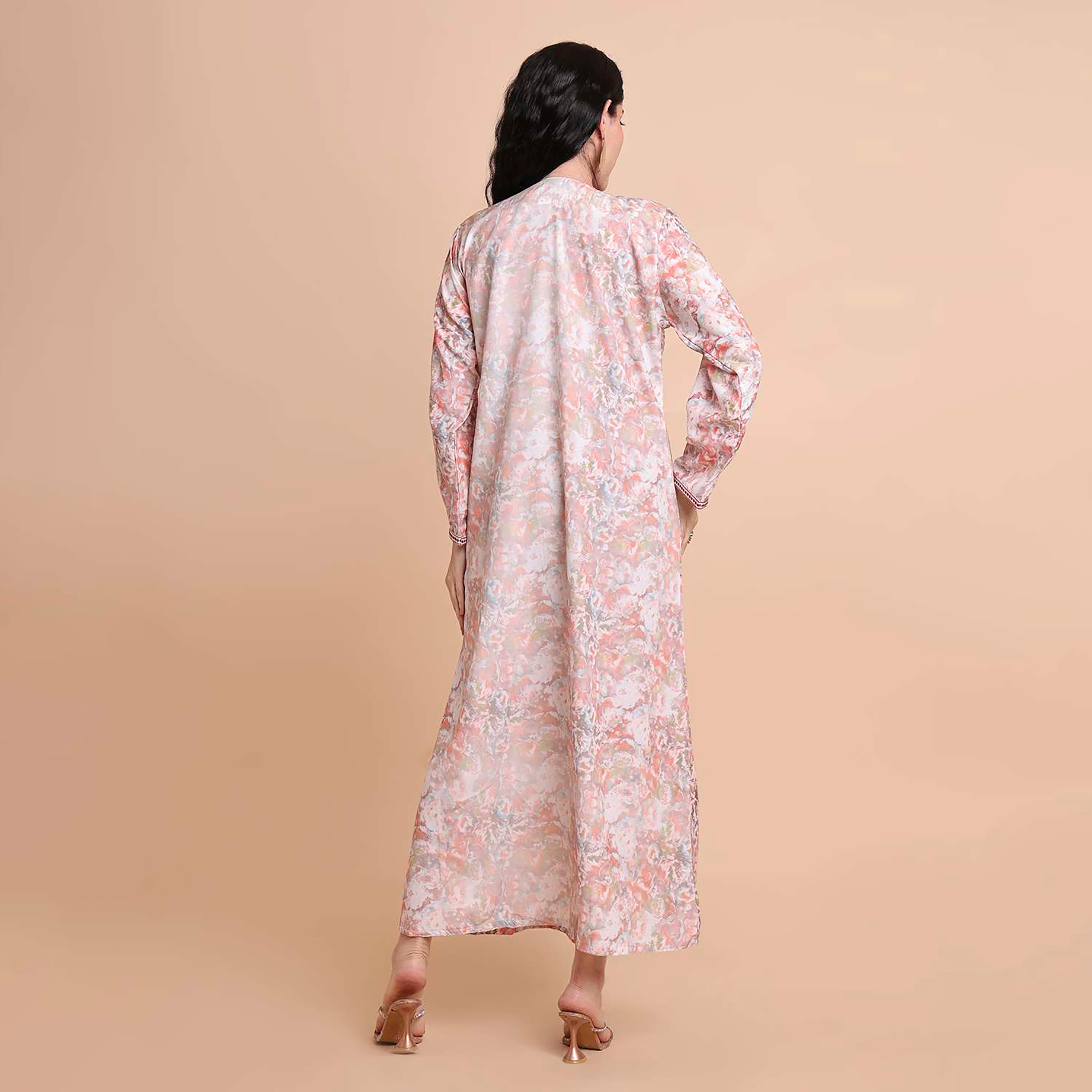 HanaandSara Floral Print Embroidered Yoke Women's Jalabiya-women-arabicclothing-jalabiyas-image-5