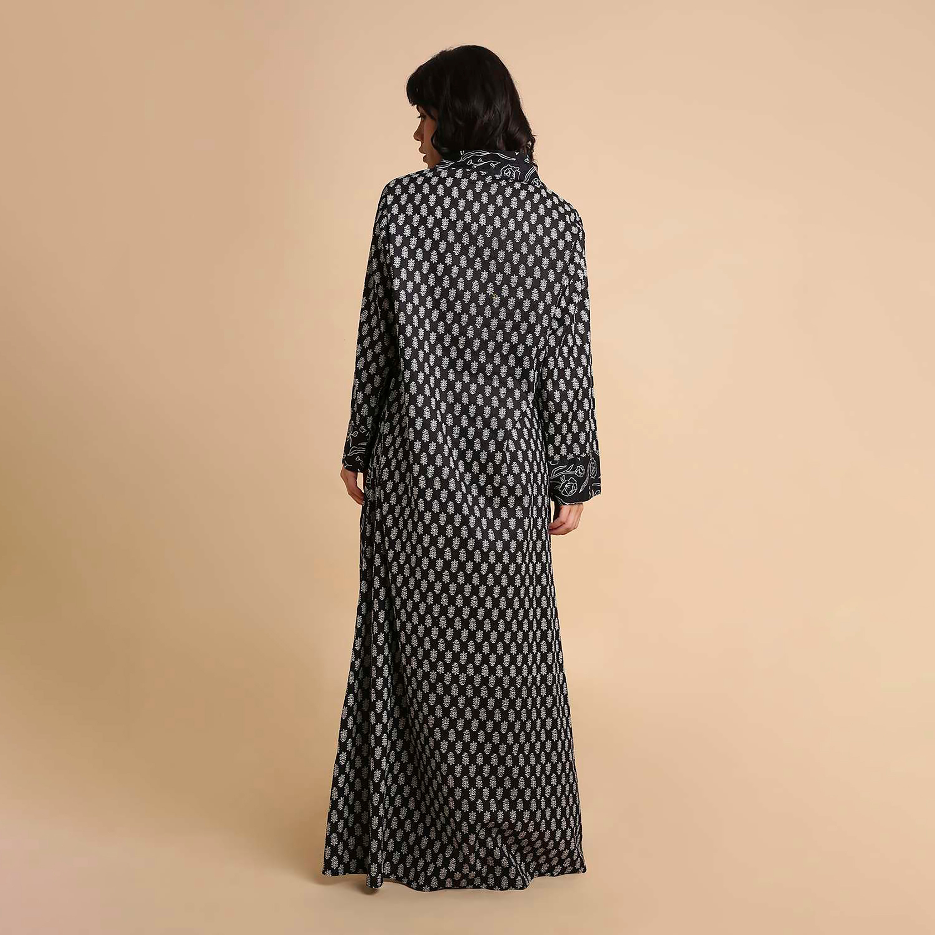 HanaandSara Floral Booti Print Square Neck Cotton Women's Jalabiya-women-arabicclothing-jalabiyas-image-10