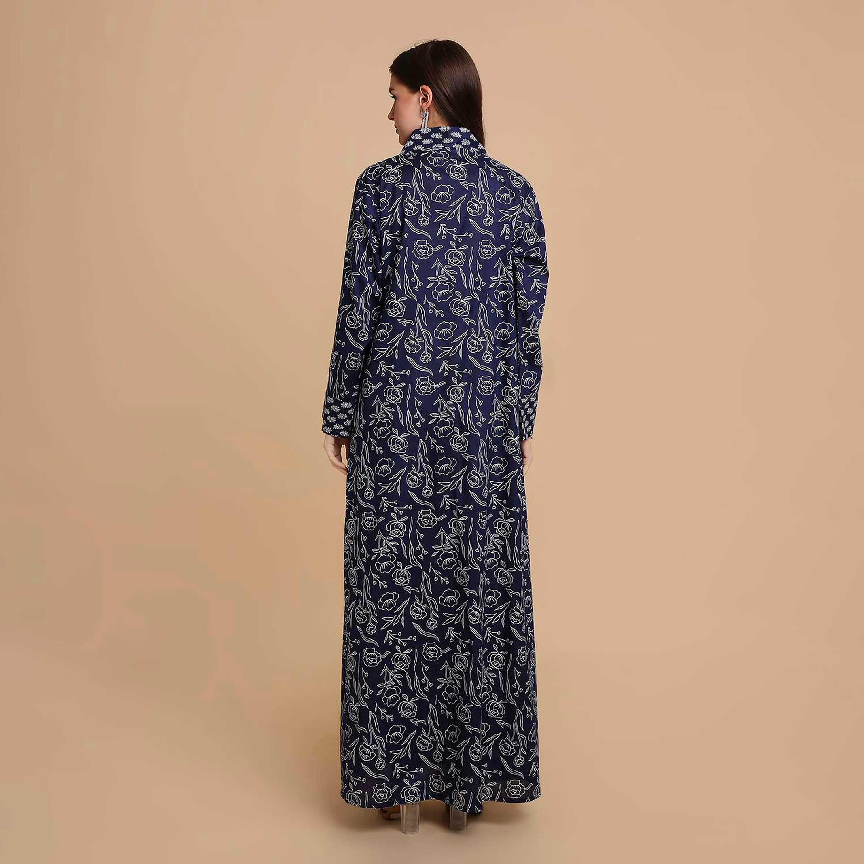 HanaandSara Floral Booti Print Square Neck Cotton Women's Jalabiya-women-arabicclothing-jalabiyas-image-15