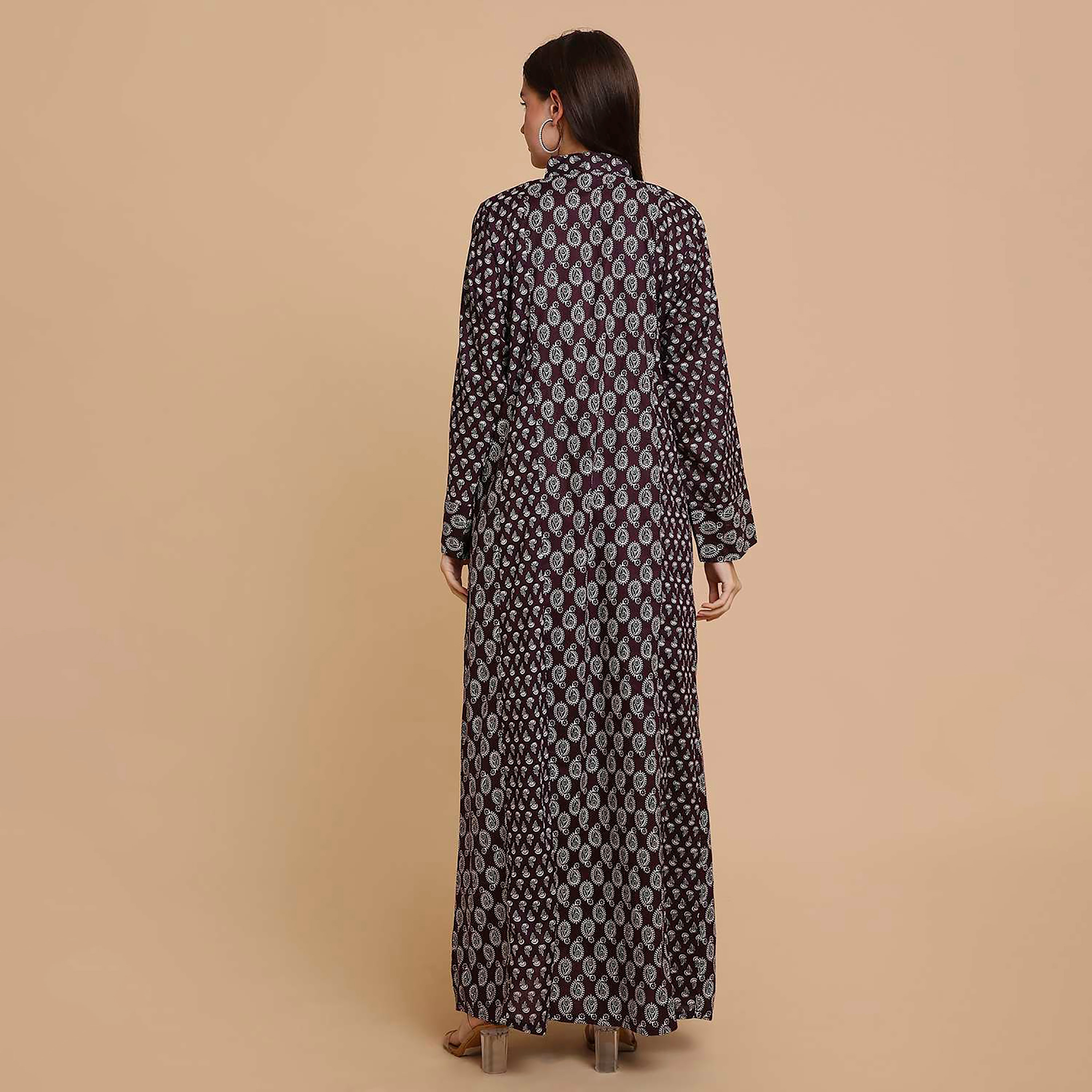 HanaandSara Paisley Print Mandarin Collar Cotton Women's Jalabiya-women-arabicclothing-jalabiyas-image-18