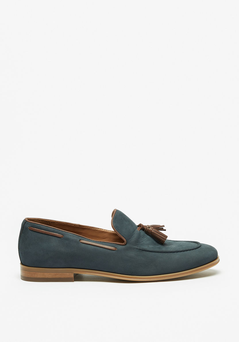 Duchini Men's Leather Slip-On Moccasins with Tassel Detail-Moccasins-image-3