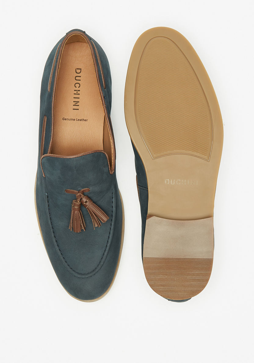 Duchini Men's Leather Slip-On Moccasins with Tassel Detail-Moccasins-image-4