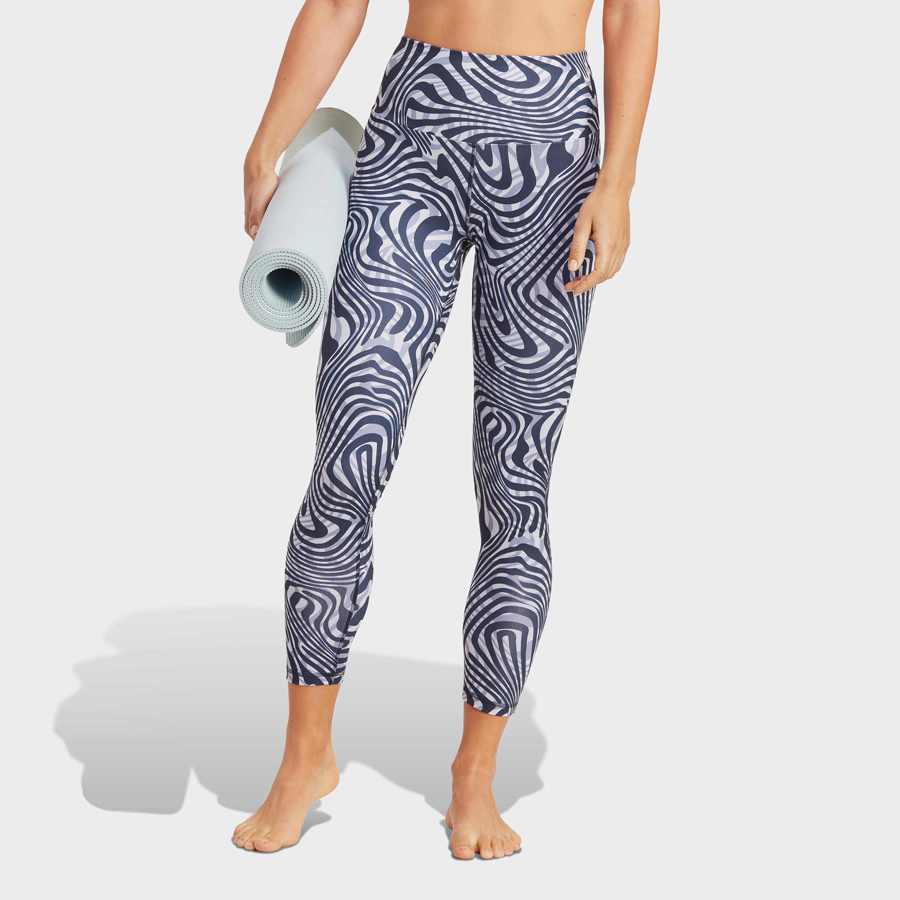  بنطلون ضيق للنساء، مقاس 78، مطبوعة عليه اي اس اس ا او بي لليوغا من اديداس-women-clothing-bottoms-leggings-image-1