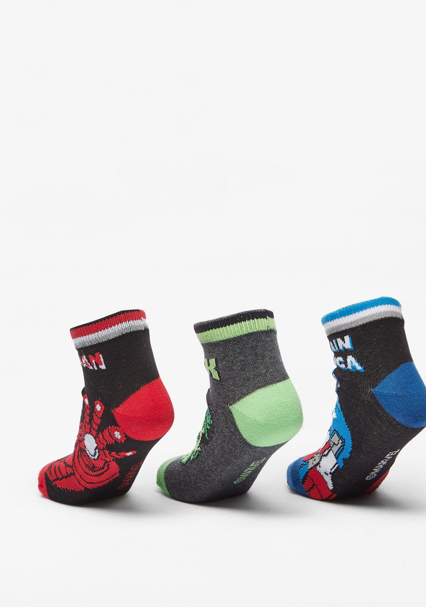 Marvel Hulk Print Ankle Length Socks - Set of 3-Boy%27s Socks-image-2