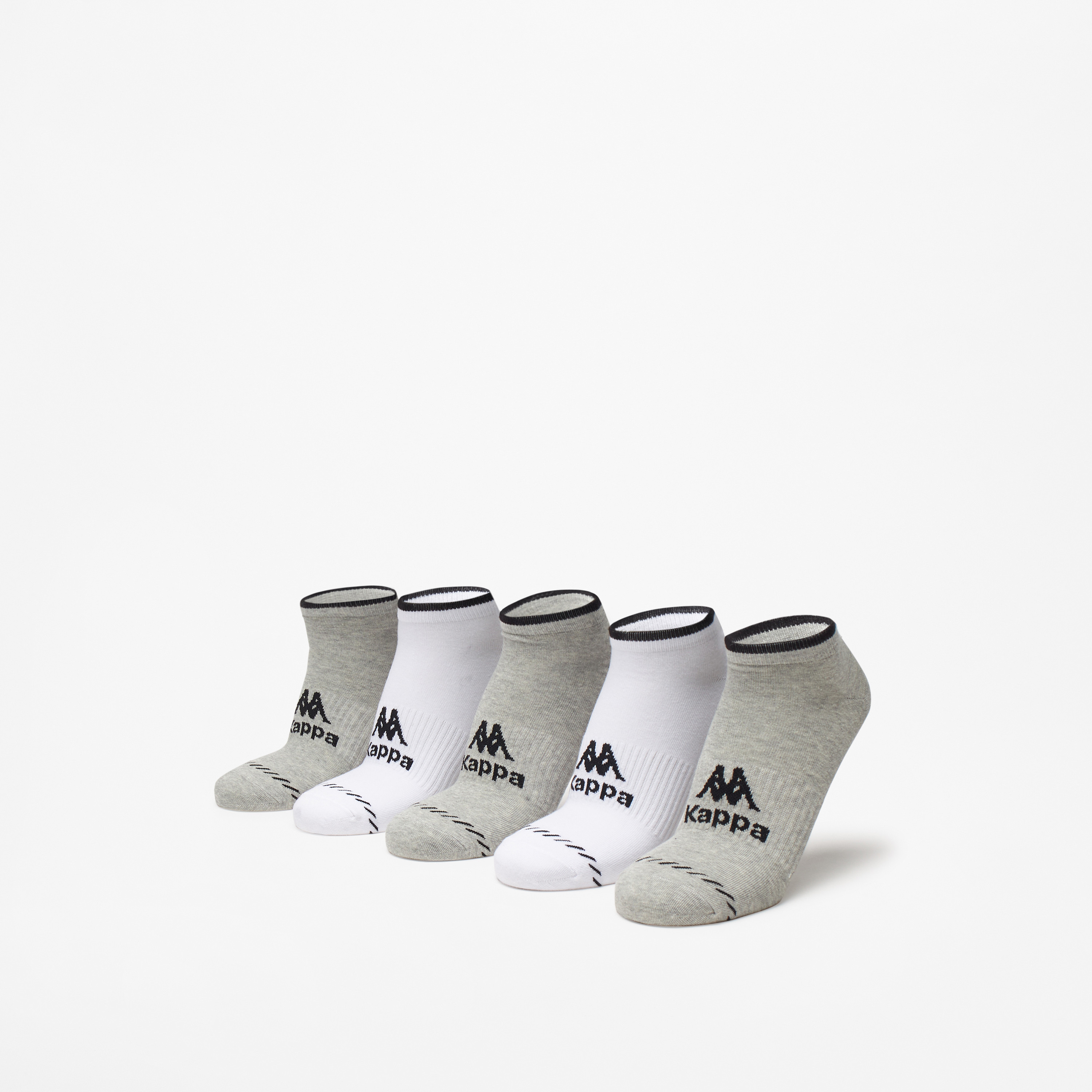 Kappa Logo Detail Ankle Length Sports Socks - Set of 5-men-socks-image-1