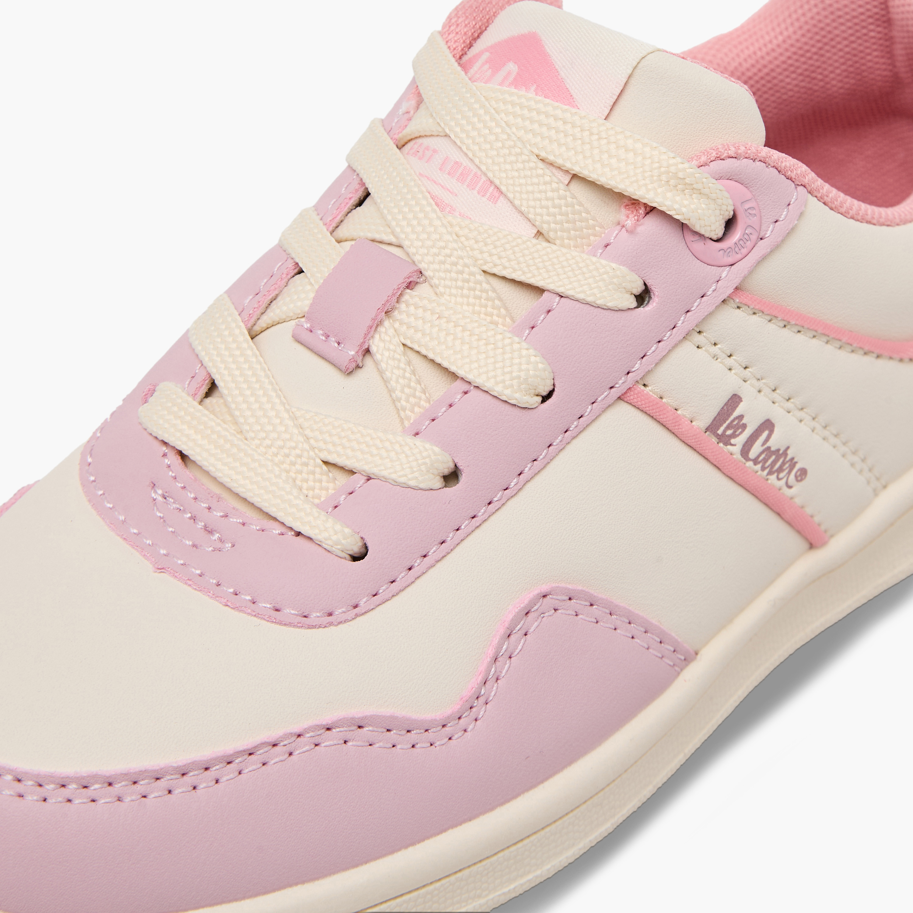 حذاء سنيكرز مخطط برقبة كاحل برباط للبنات من لي كوبر-girls-shoes-sneakers-image-7