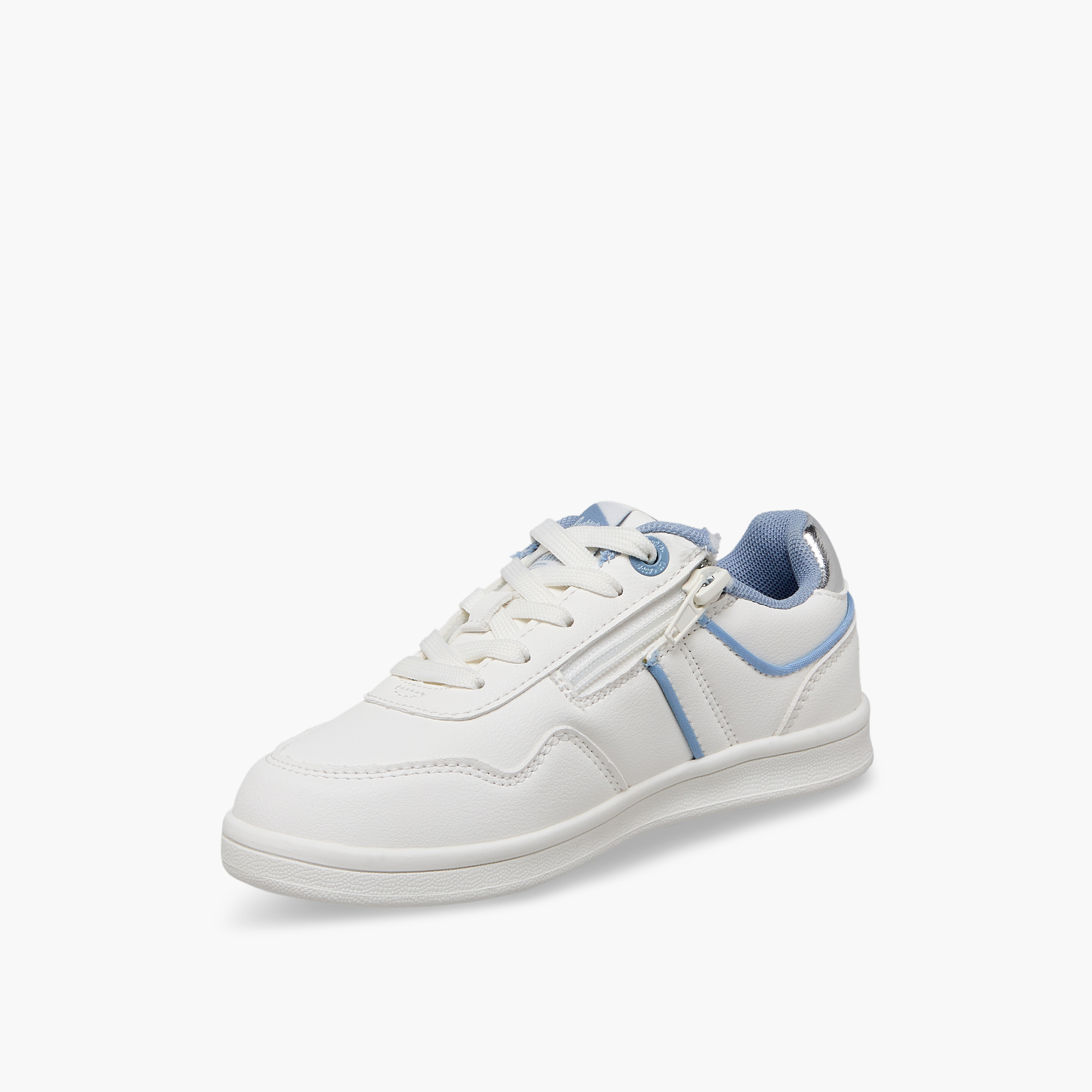 حذاء سنيكرز مخطط برقبة كاحل برباط للبنات من لي كوبر-girls-shoes-sneakers-image-4