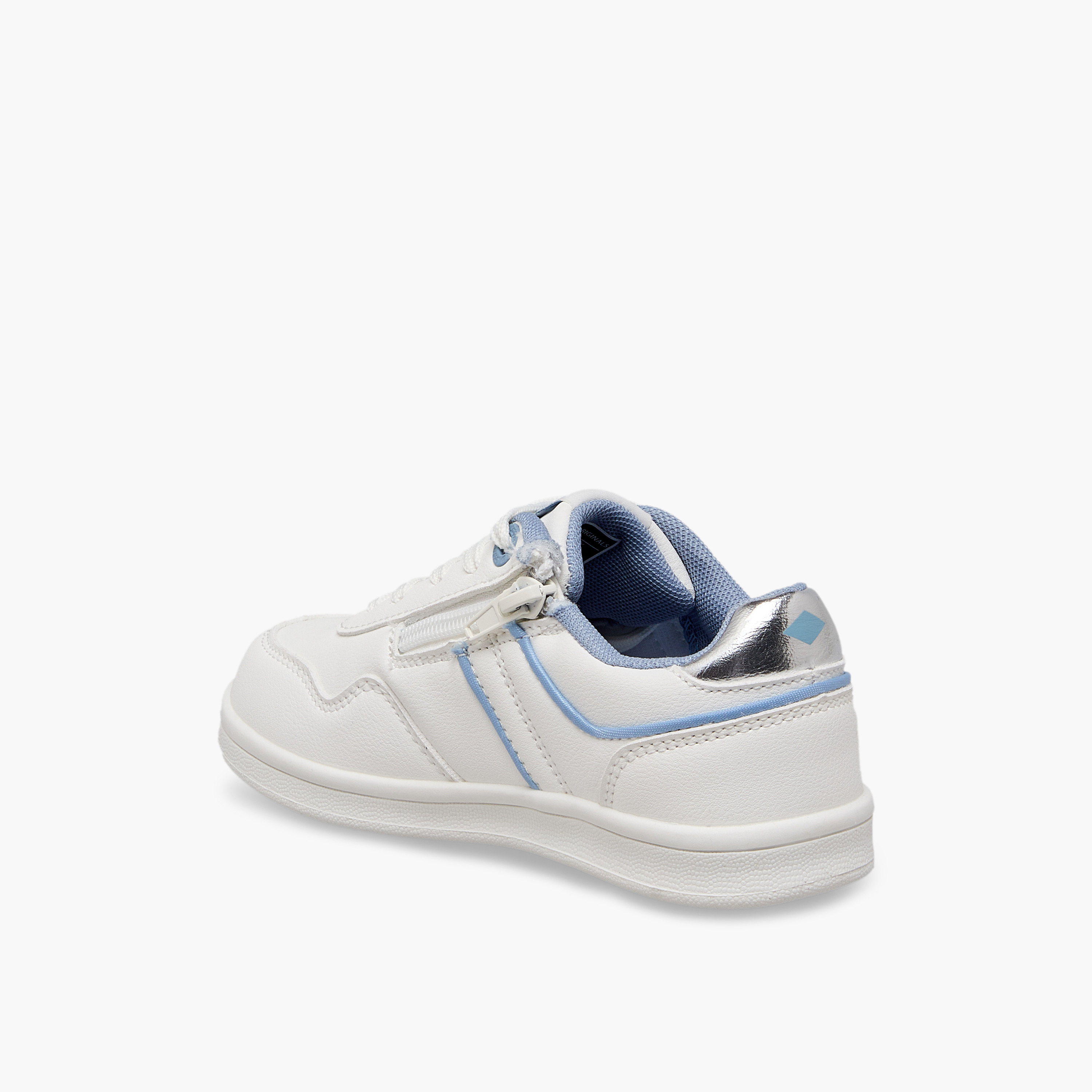 حذاء سنيكرز مخطط برقبة كاحل برباط للبنات من لي كوبر-girls-shoes-sneakers-image-5