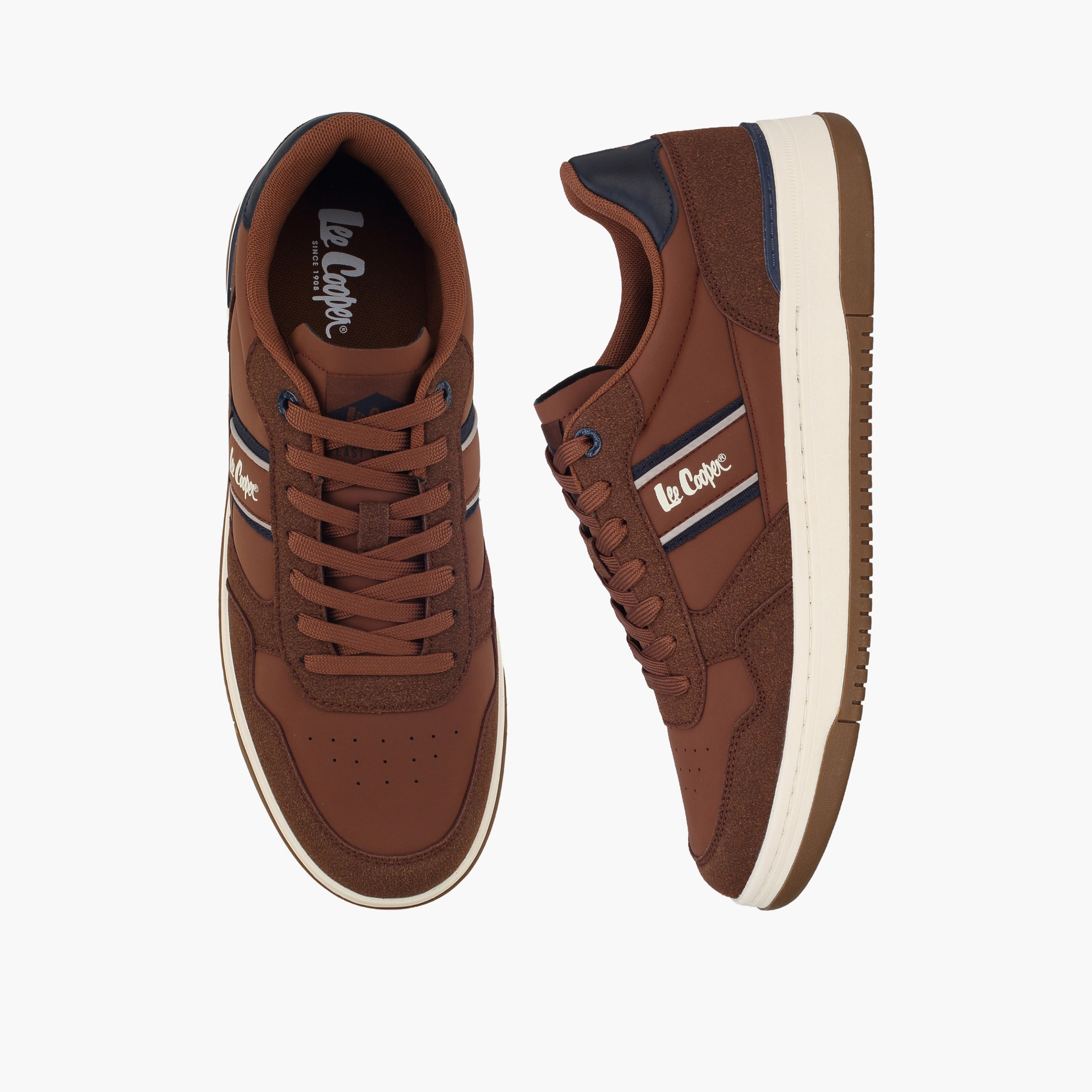 حذاء سنيكرز للكاحل برباط وطبعات شعار للرجال من لي كوبر-men-shoes-sneakers-image-1