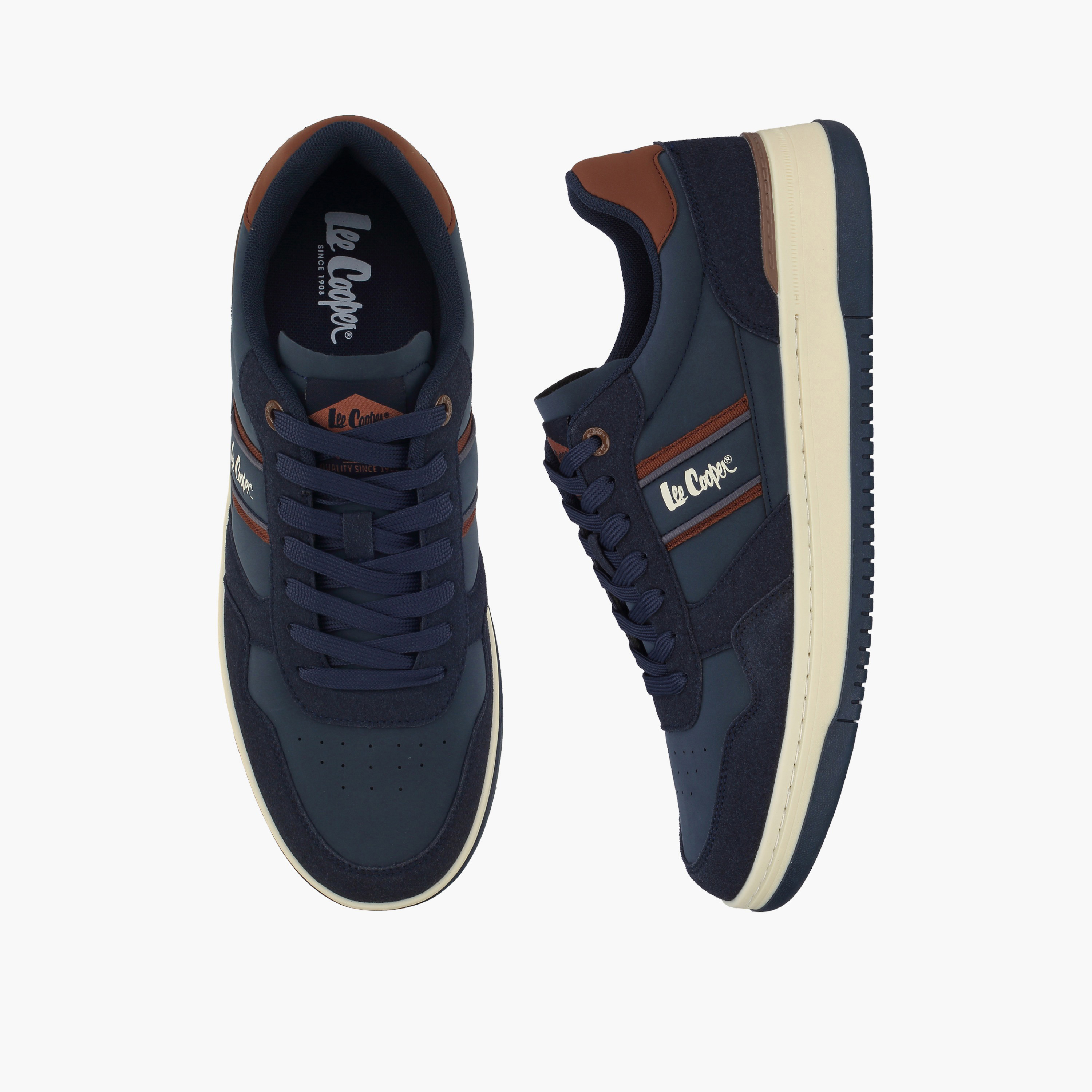 حذاء سنيكرز للكاحل برباط وطبعات شعار للرجال من لي كوبر-men-shoes-sneakers-image-1