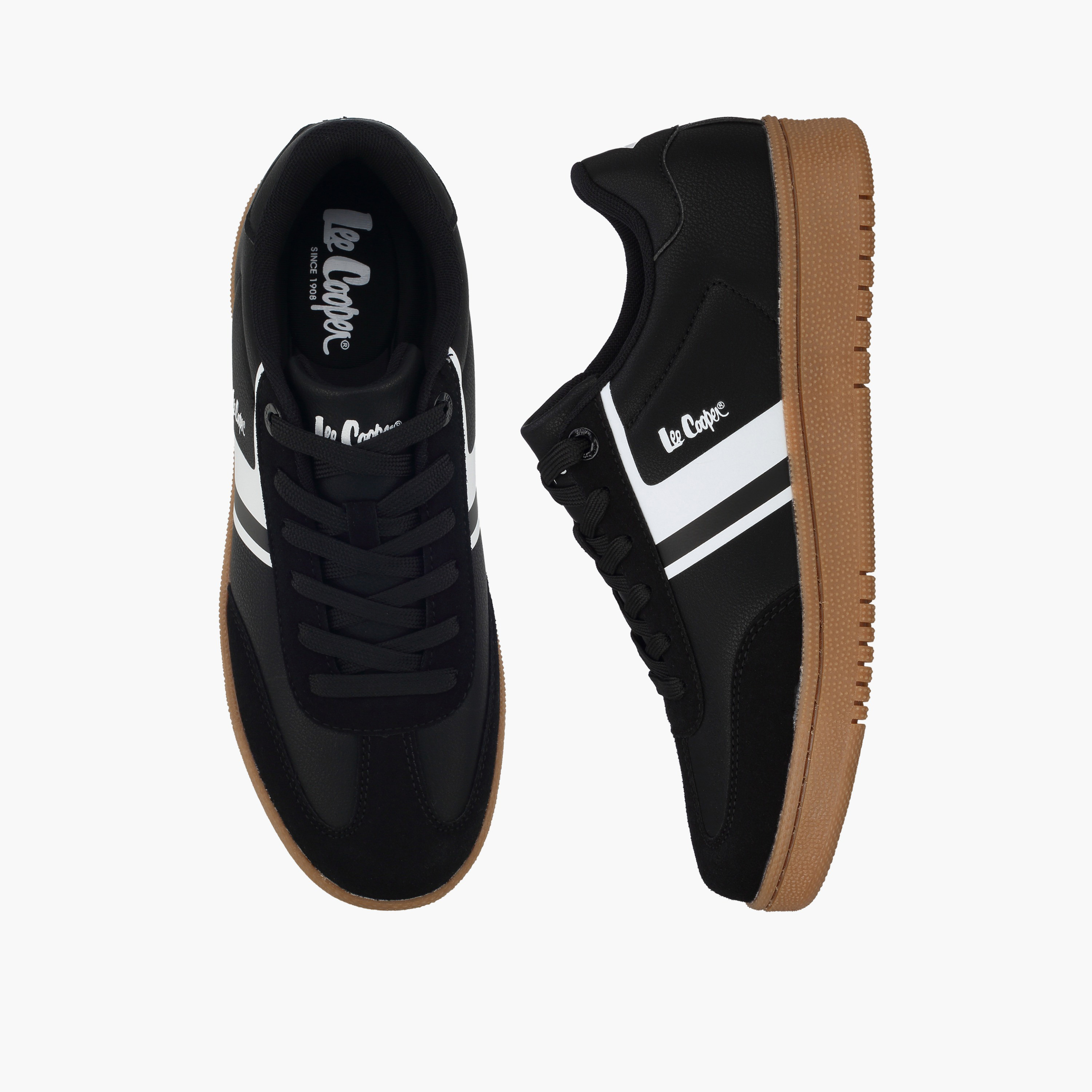 Lee Cooper Women Striped Lace-Up Ankle Sneakers-women-shoes-sneakers-image-1