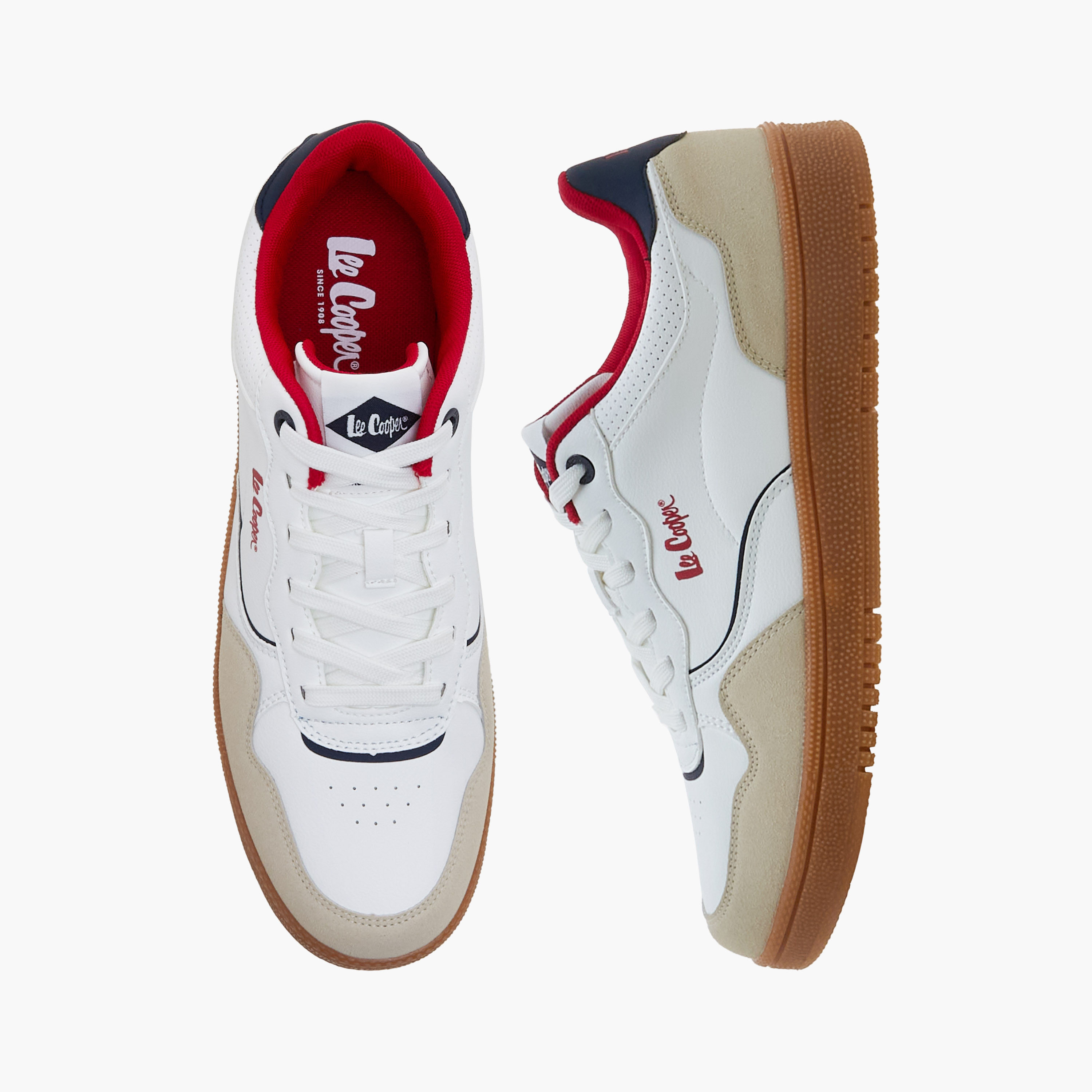 Lee Cooper Men Perforated Lace-Up Ortholite Sneakers-men-shoes-sneakers-image-1