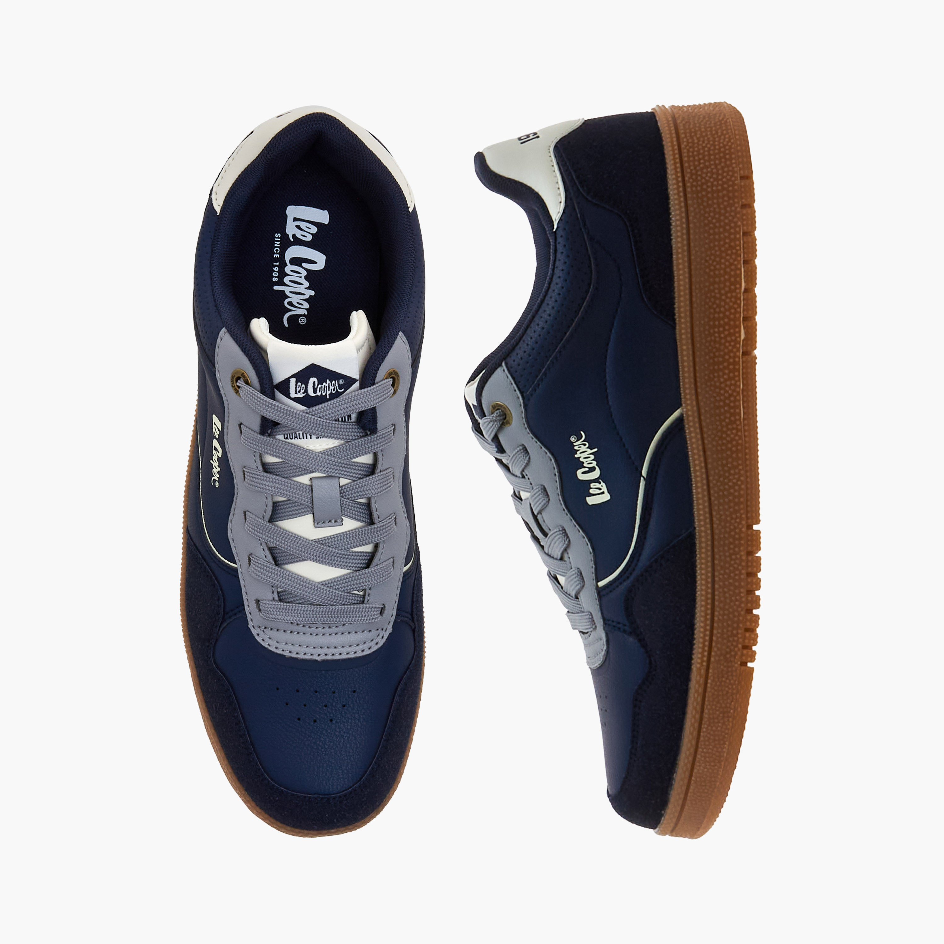 Lee Cooper Men Perforated Lace-Up Ortholite Sneakers-men-shoes-sneakers-image-1