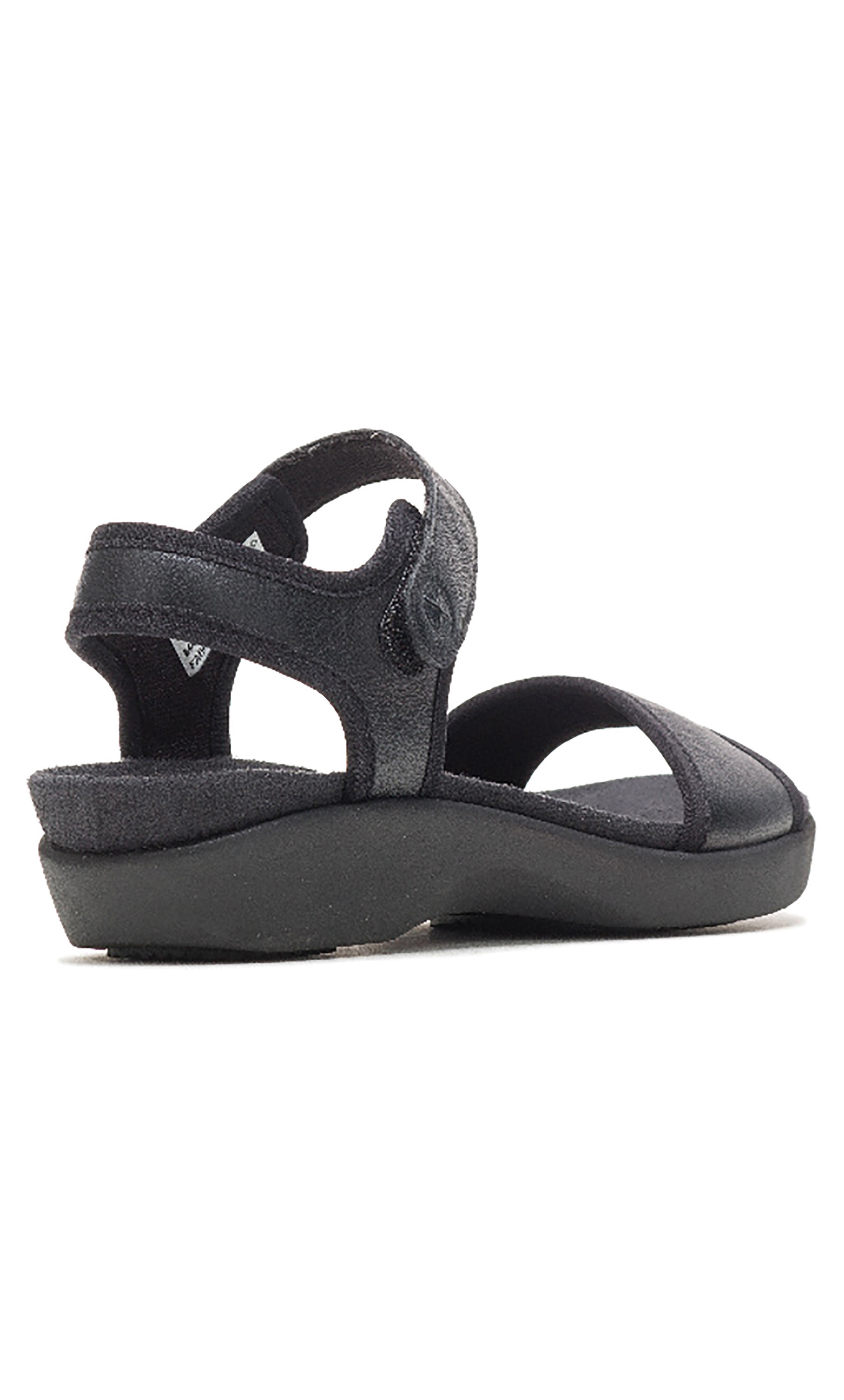 صندل بحزام دوري مع كيو تي آر نسائي أسود سادة من هاش بابيز-women-shoes-sandals-flats-image-2