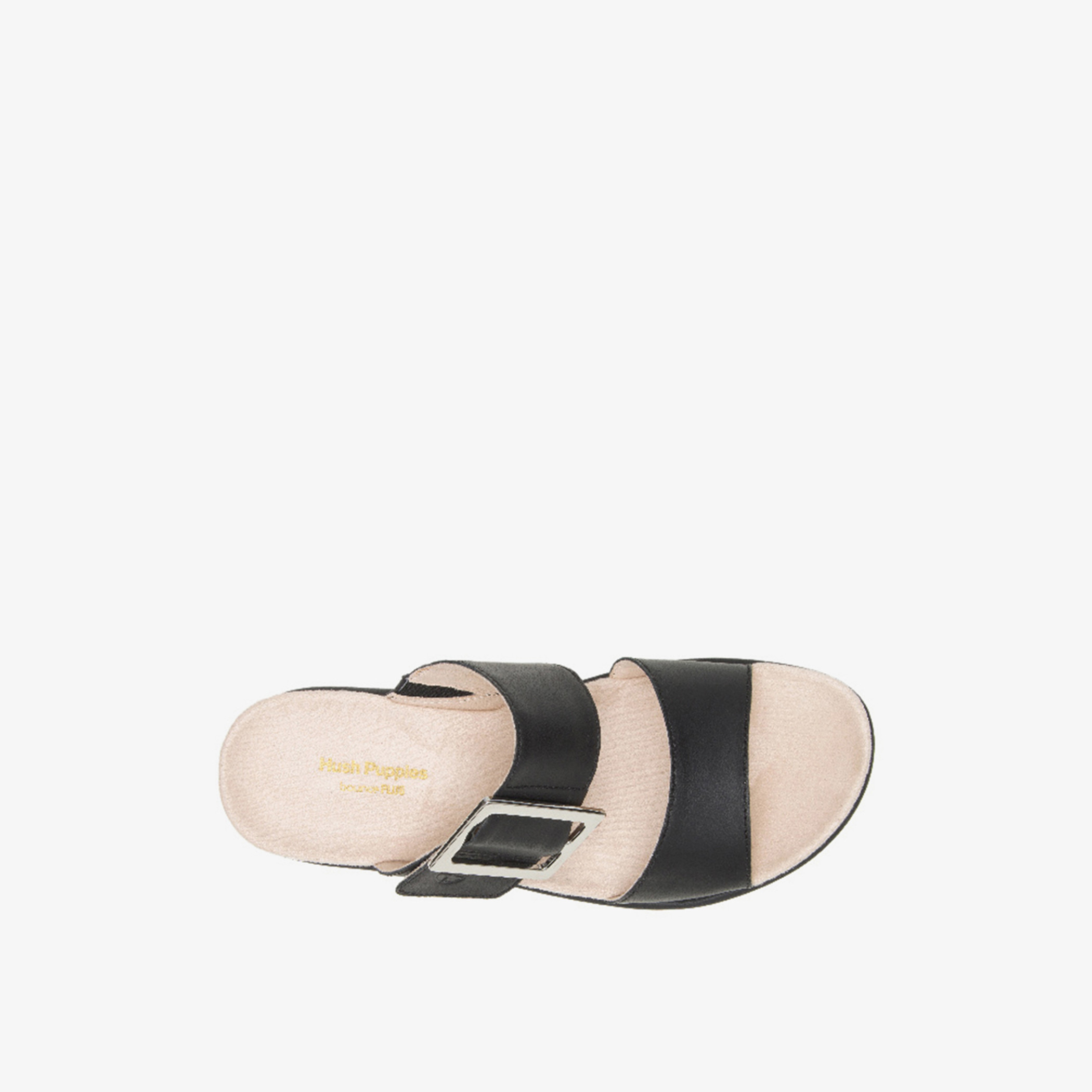 صندل دوري 2 باند سلايد نسائي أسود سادة من هاش بابيز-women-shoes-sandals-flats-image-4