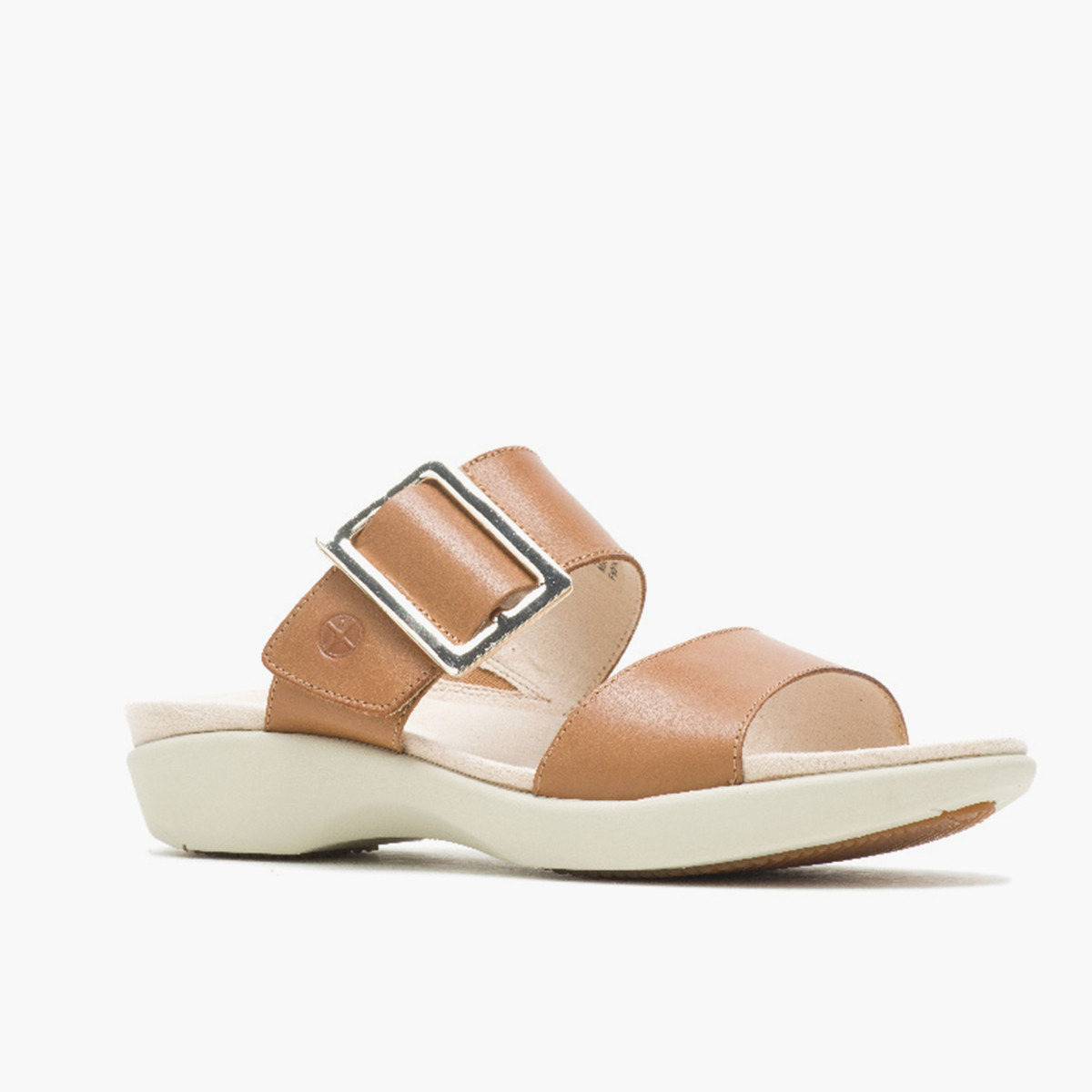Hush Puppies Women Tan Solid Dorri 2 Band Slide Sandals-women-shoes-sandals-flats-image-3