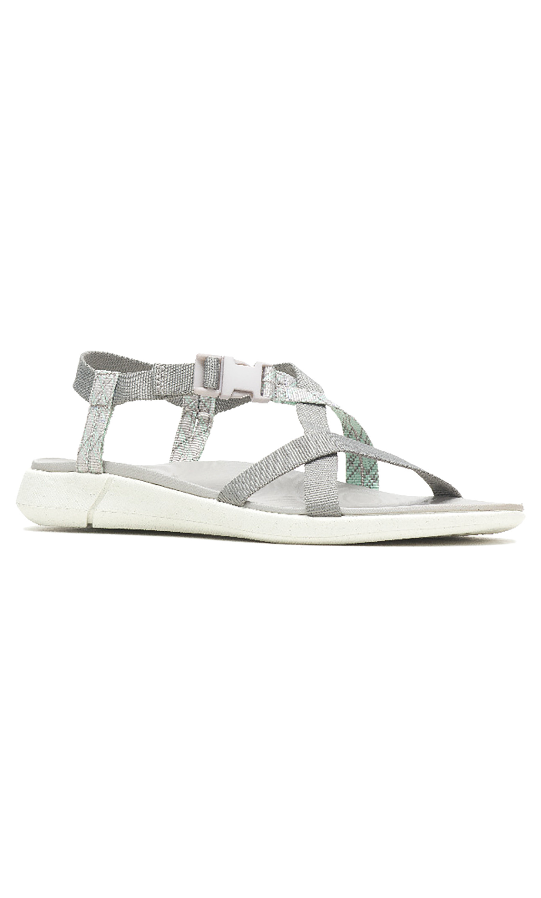 صندل تريك فلات جيد رمادي منقوش للنساء من هاش بابيز-women-shoes-sandals-flats-image-1