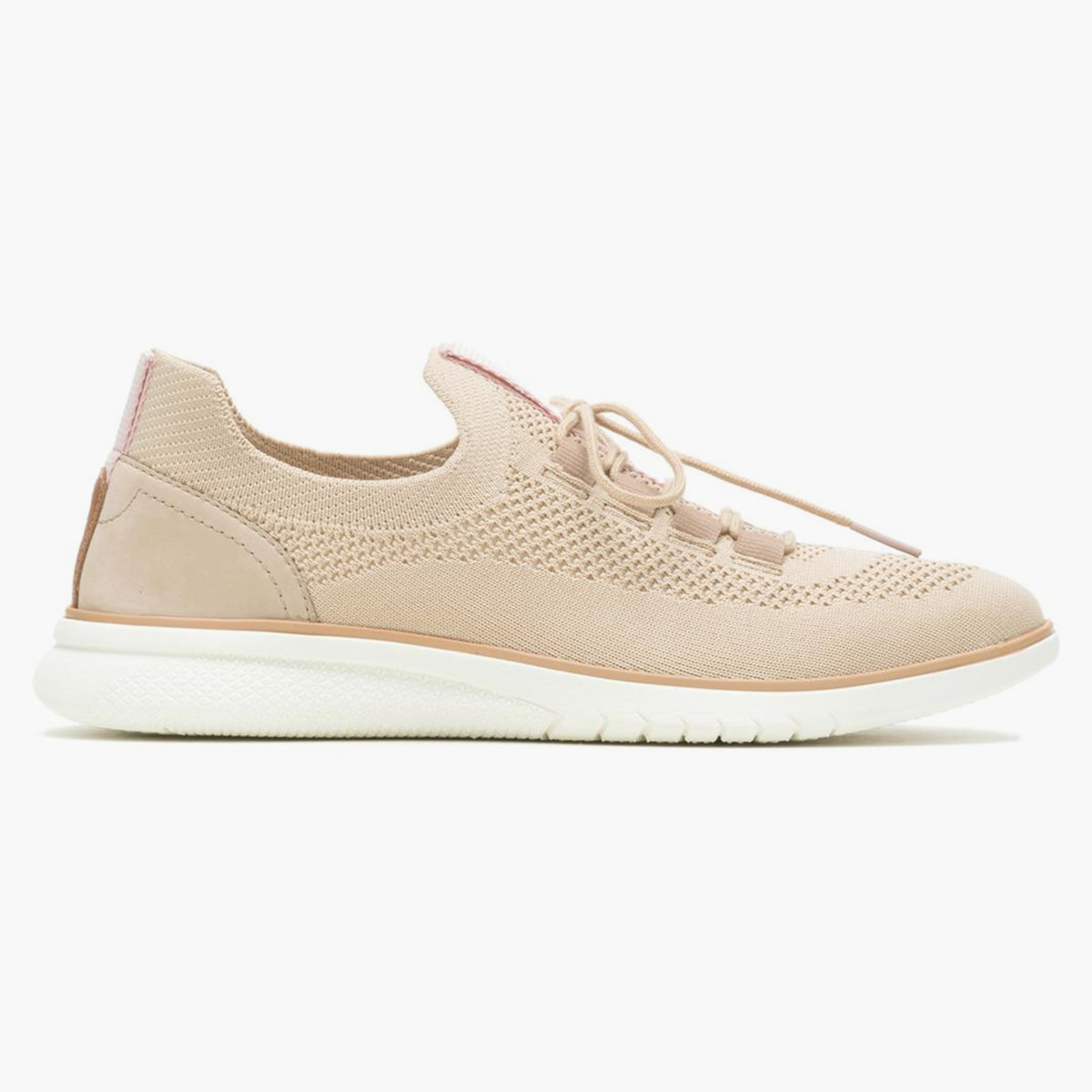 Hush Puppies Women Beige Advance Knit Lace Up Shoes