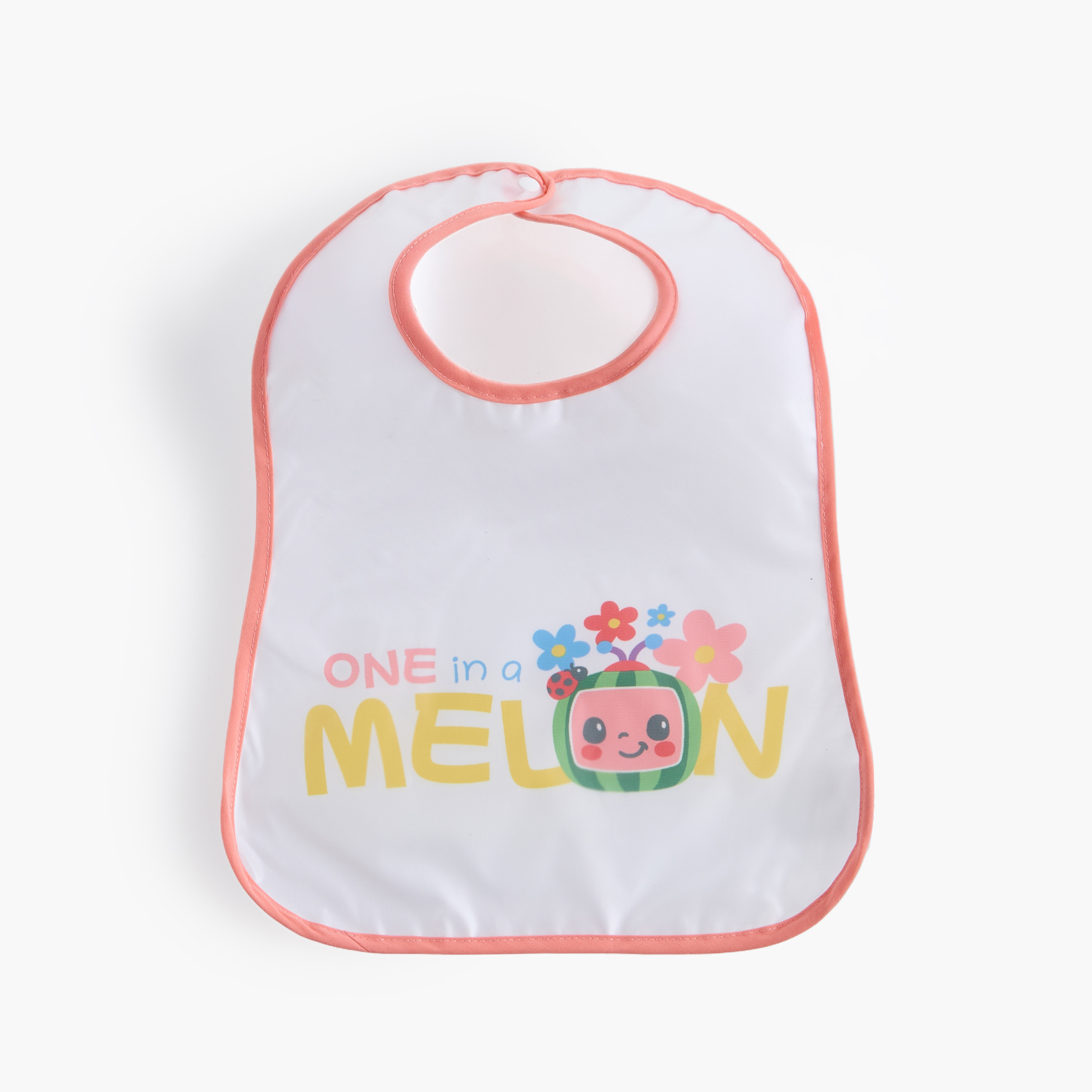 Disney Cocomelon Print Bib with Button Closure - Set of 2-baby-feeding-bibs-image-2