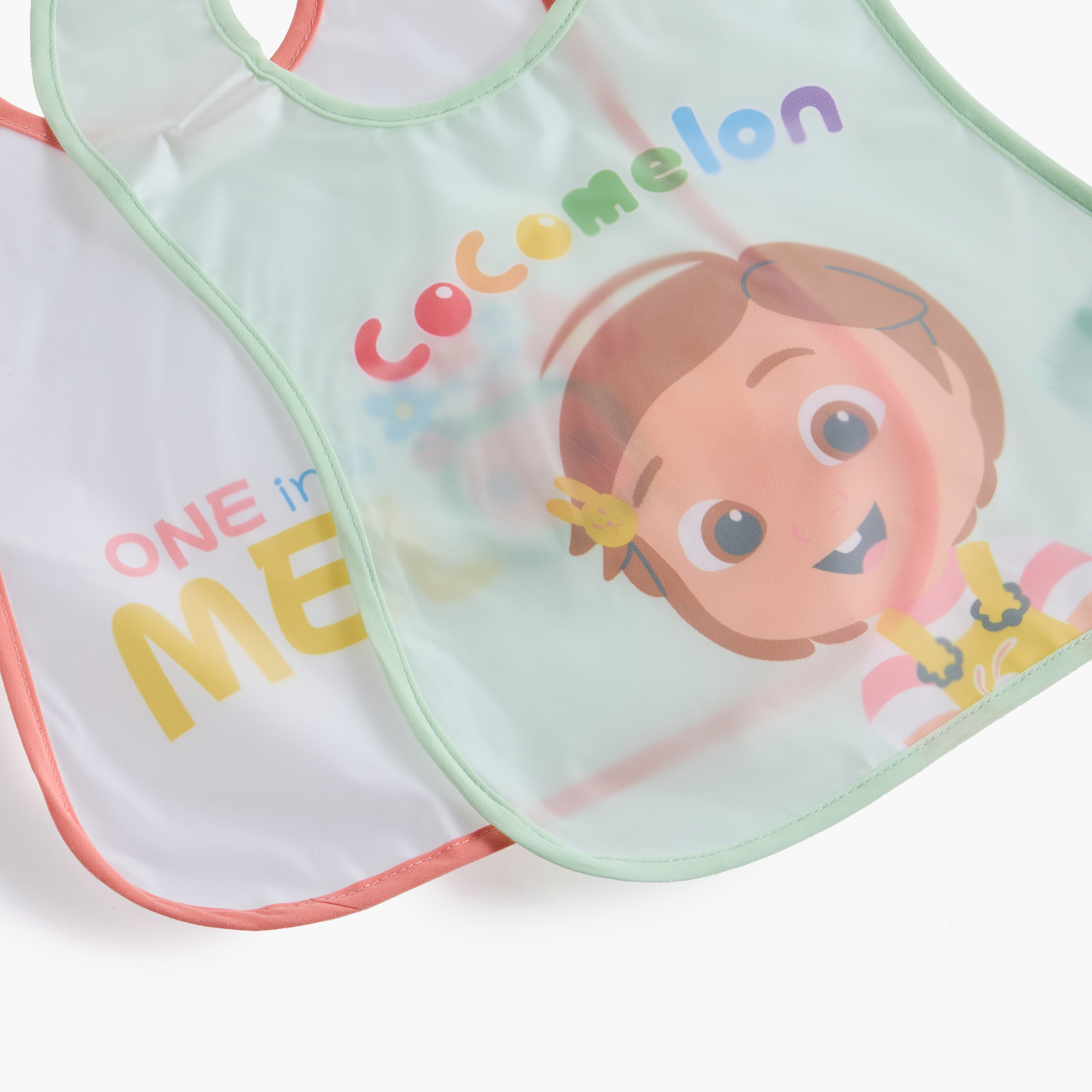 Disney Cocomelon Print Bib with Button Closure - Set of 2-baby-feeding-bibs-image-5