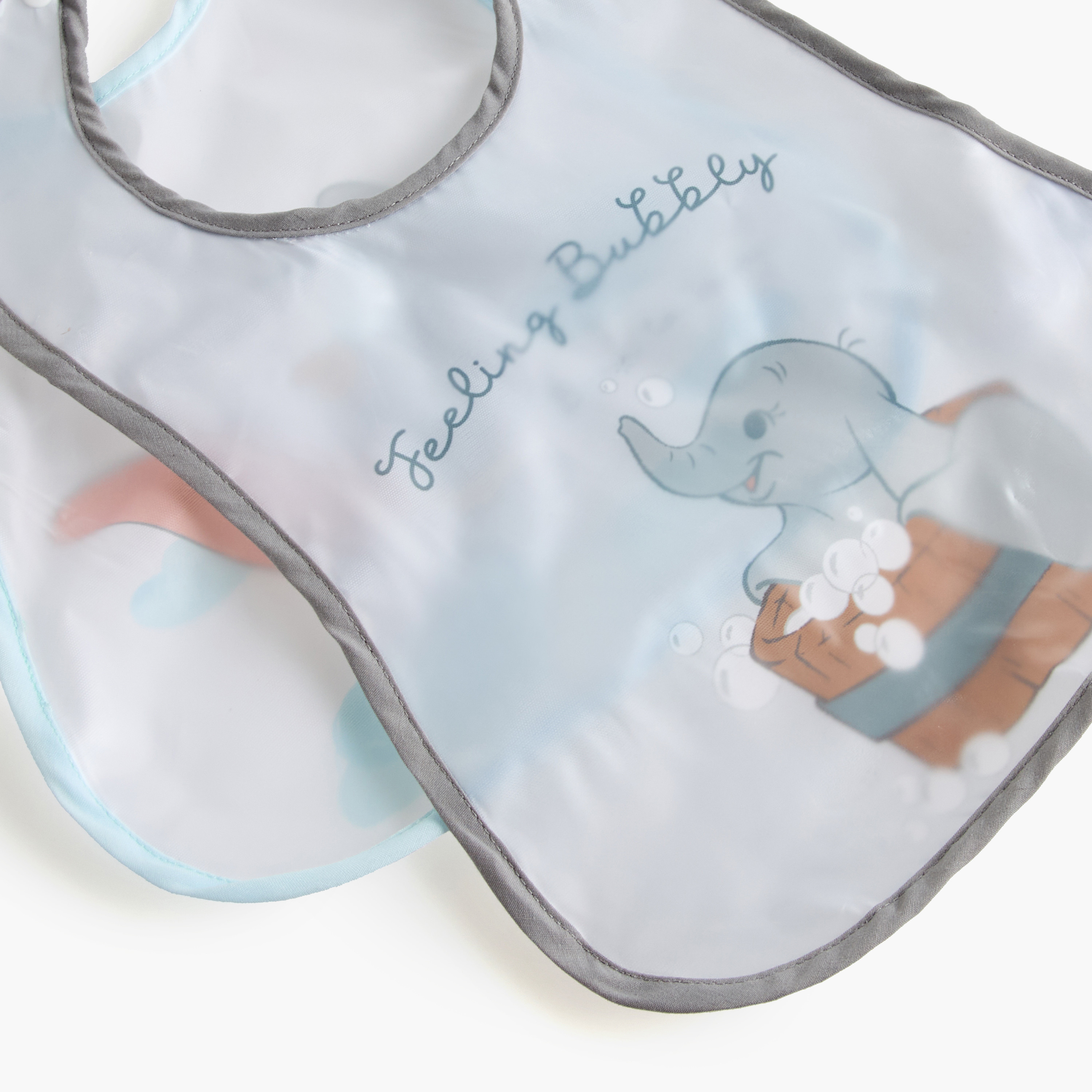 Disney Dumbo Print Bib with Button Closure - Set of 2-baby-feeding-bibs-image-5