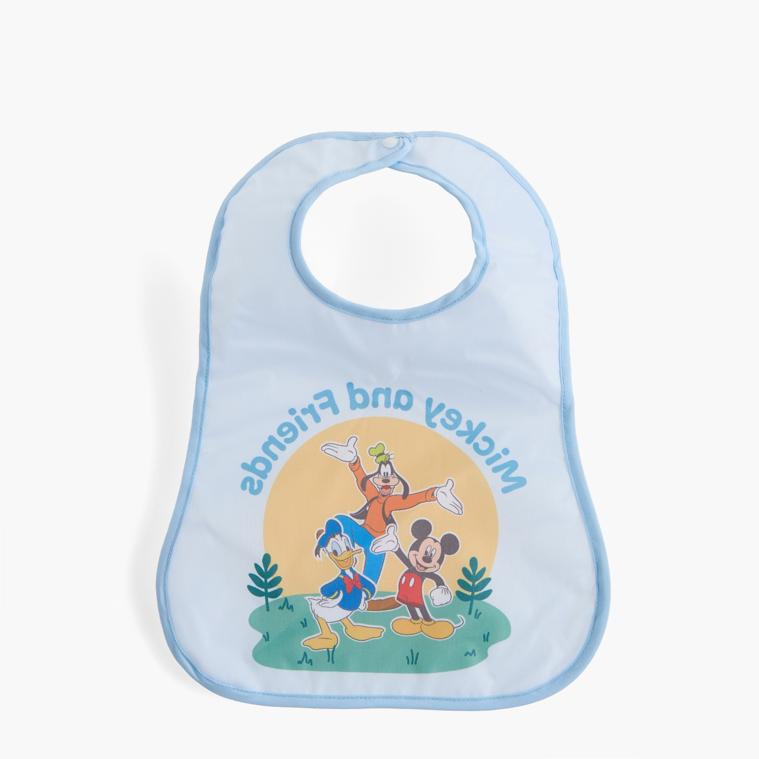 Disney Mickey Mouse and Friends Print Bib with Button Closure - Set of 2-baby-feeding-bibs-image-4