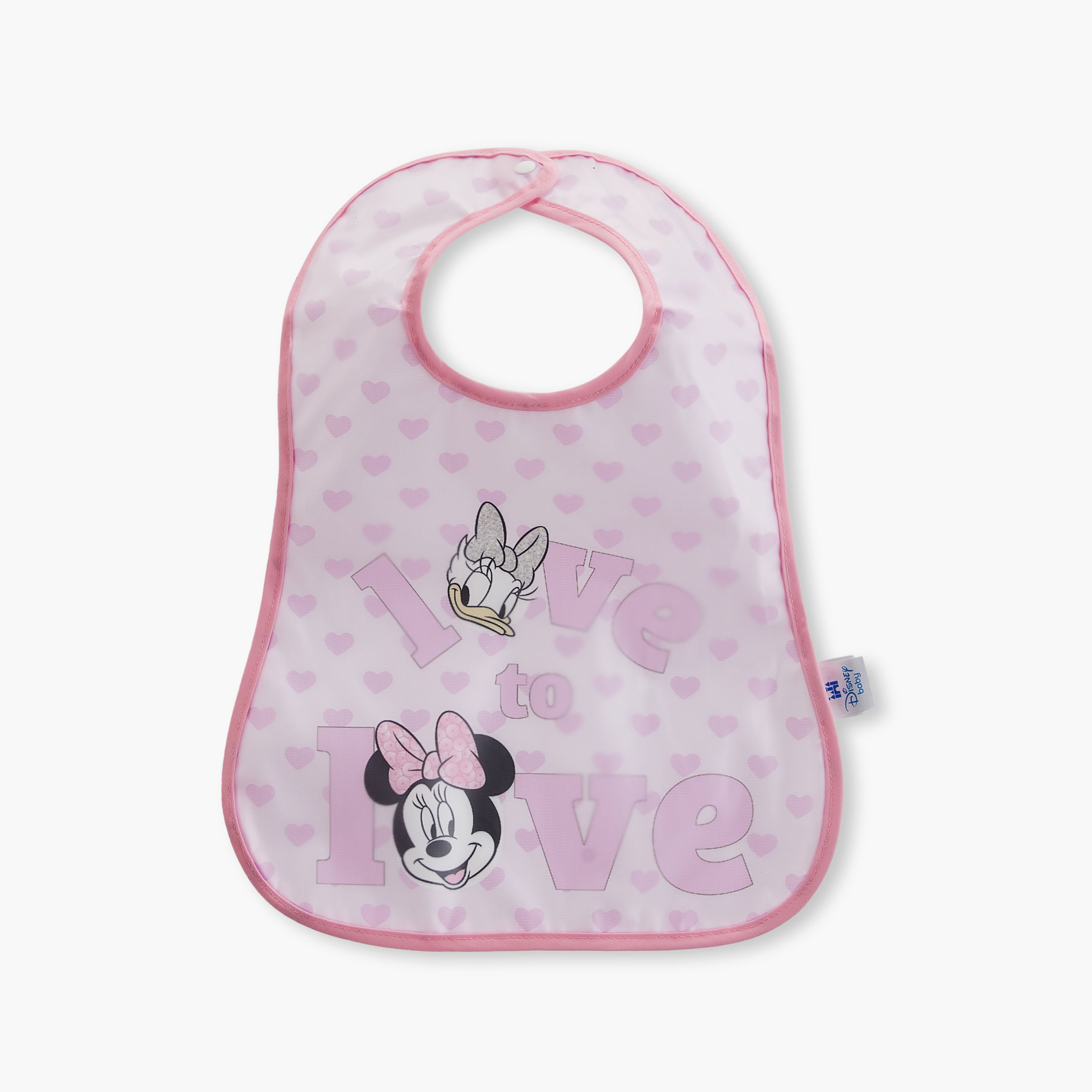 Disney Minnie Mouse and Daisy Duck Print Bib with Button Closure - Set of 2-baby-feeding-bibs-image-2