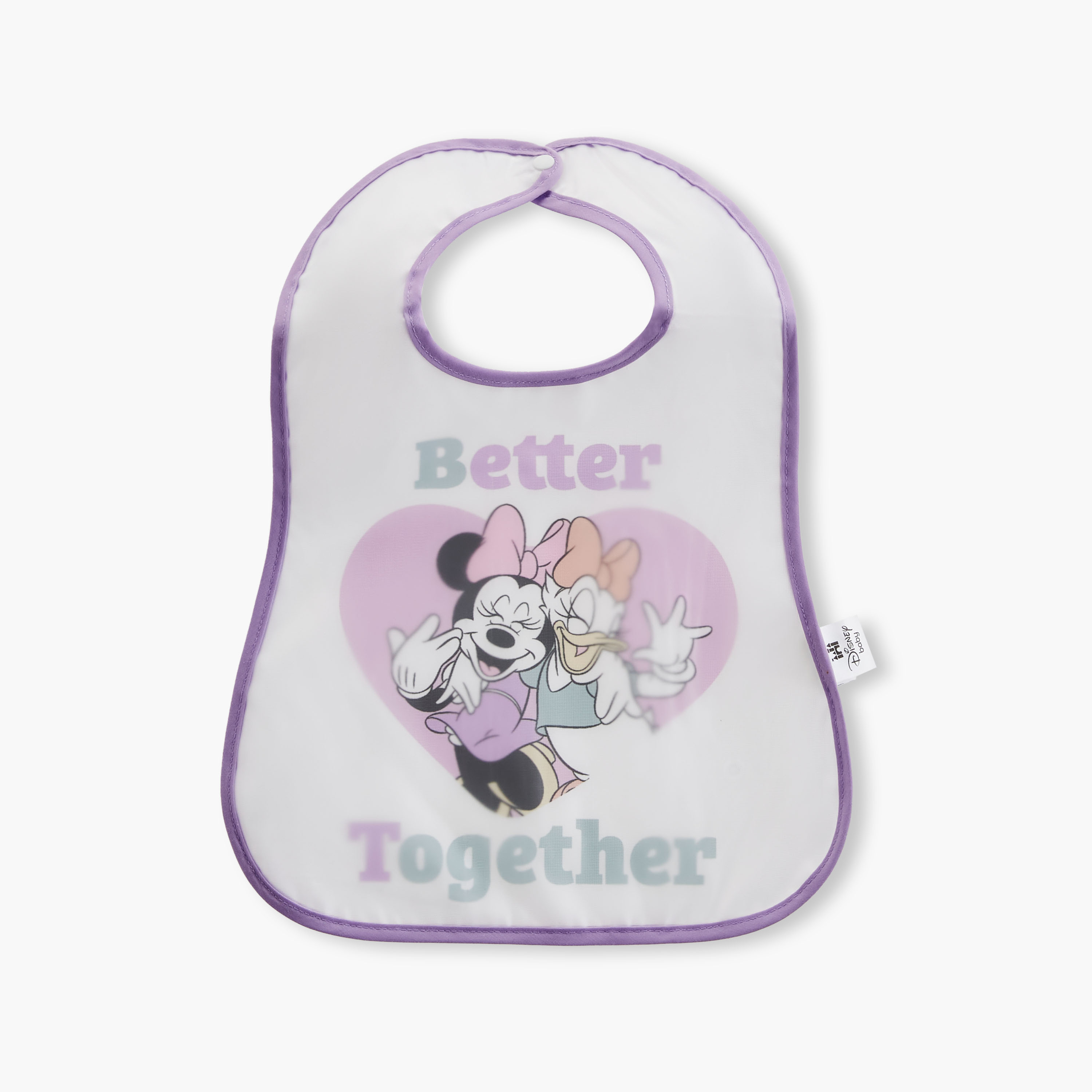 Disney Minnie Mouse and Daisy Duck Print Bib with Button Closure - Set of 2-baby-feeding-bibs-image-3