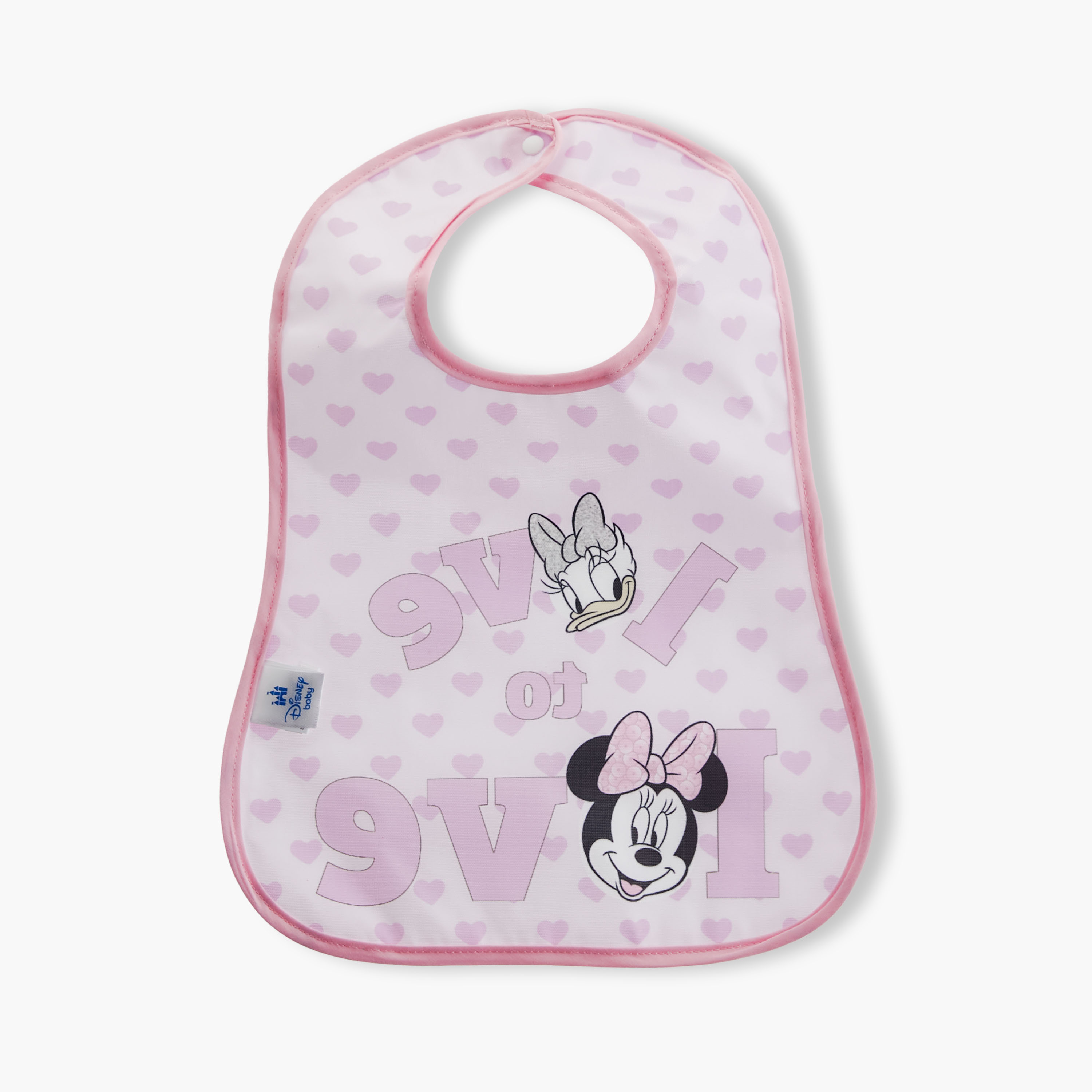 Disney Minnie Mouse and Daisy Duck Print Bib with Button Closure - Set of 2-baby-feeding-bibs-image-4