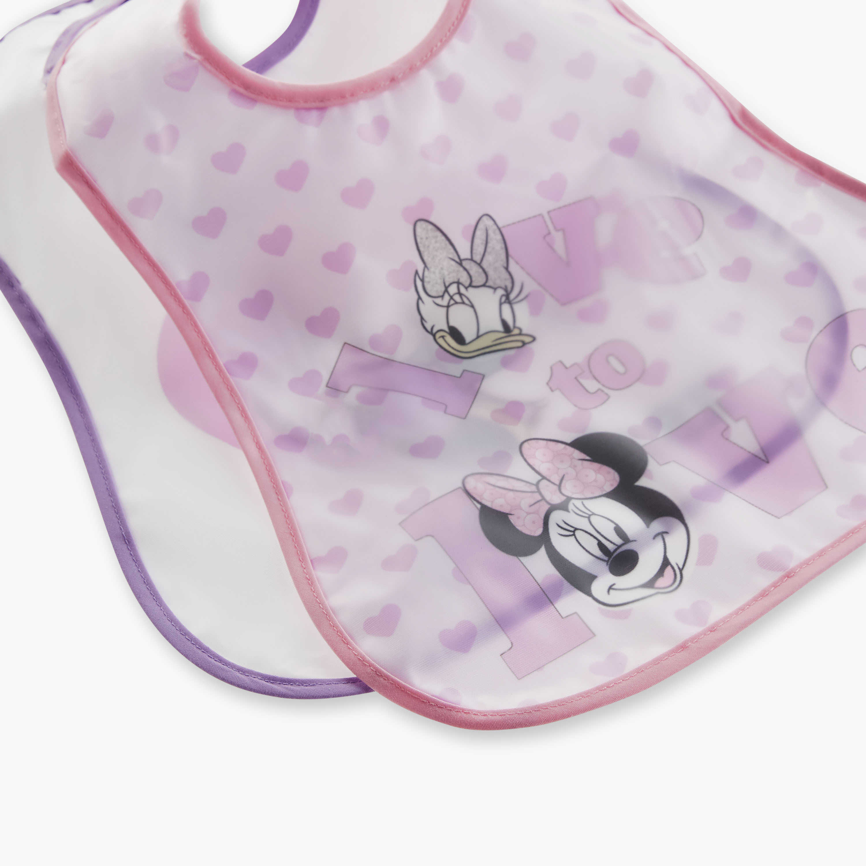 Disney Minnie Mouse and Daisy Duck Print Bib with Button Closure - Set of 2-baby-feeding-bibs-image-5