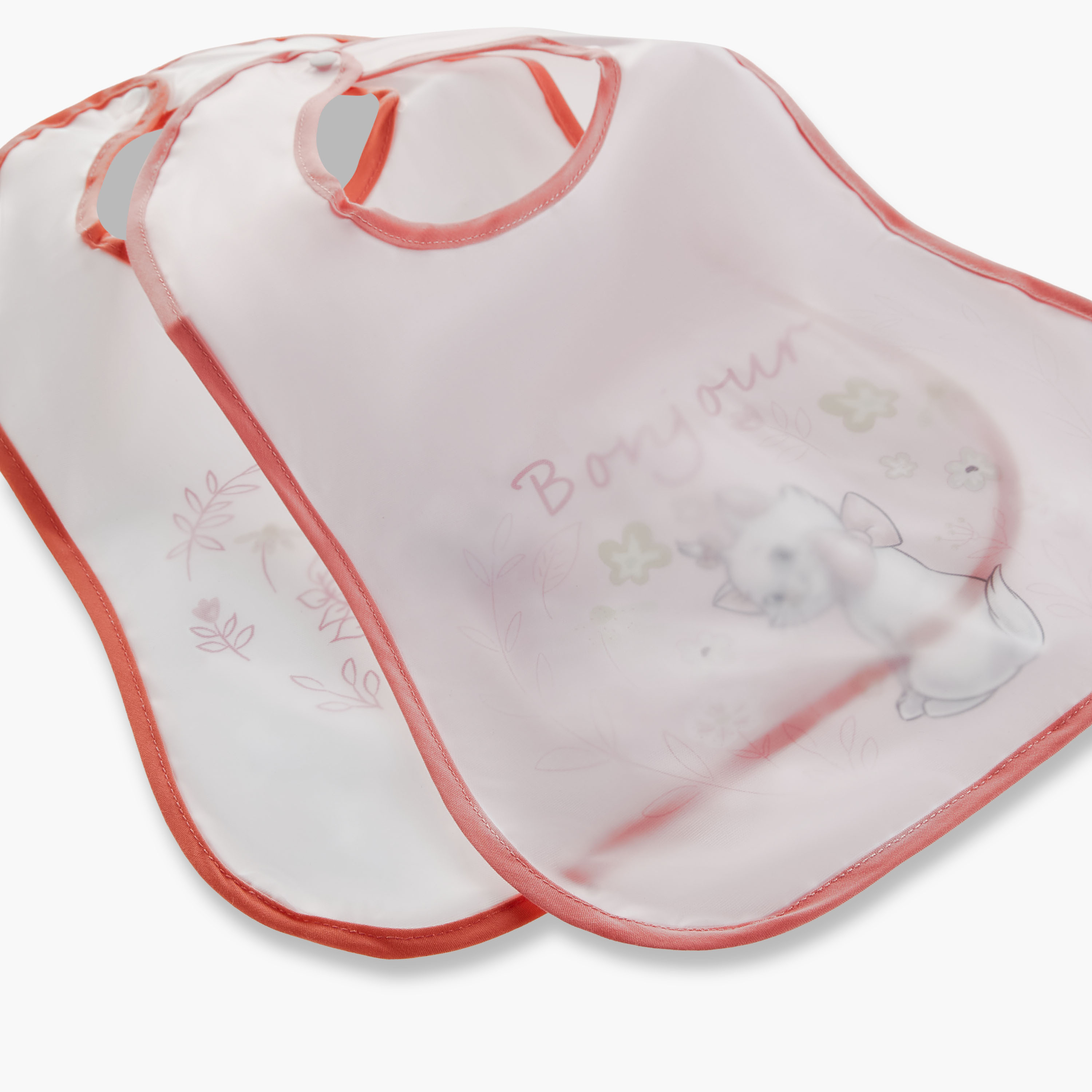 Disney Marie Print Bib with Button Closure - Set of 2-baby-feeding-bibs-image-5