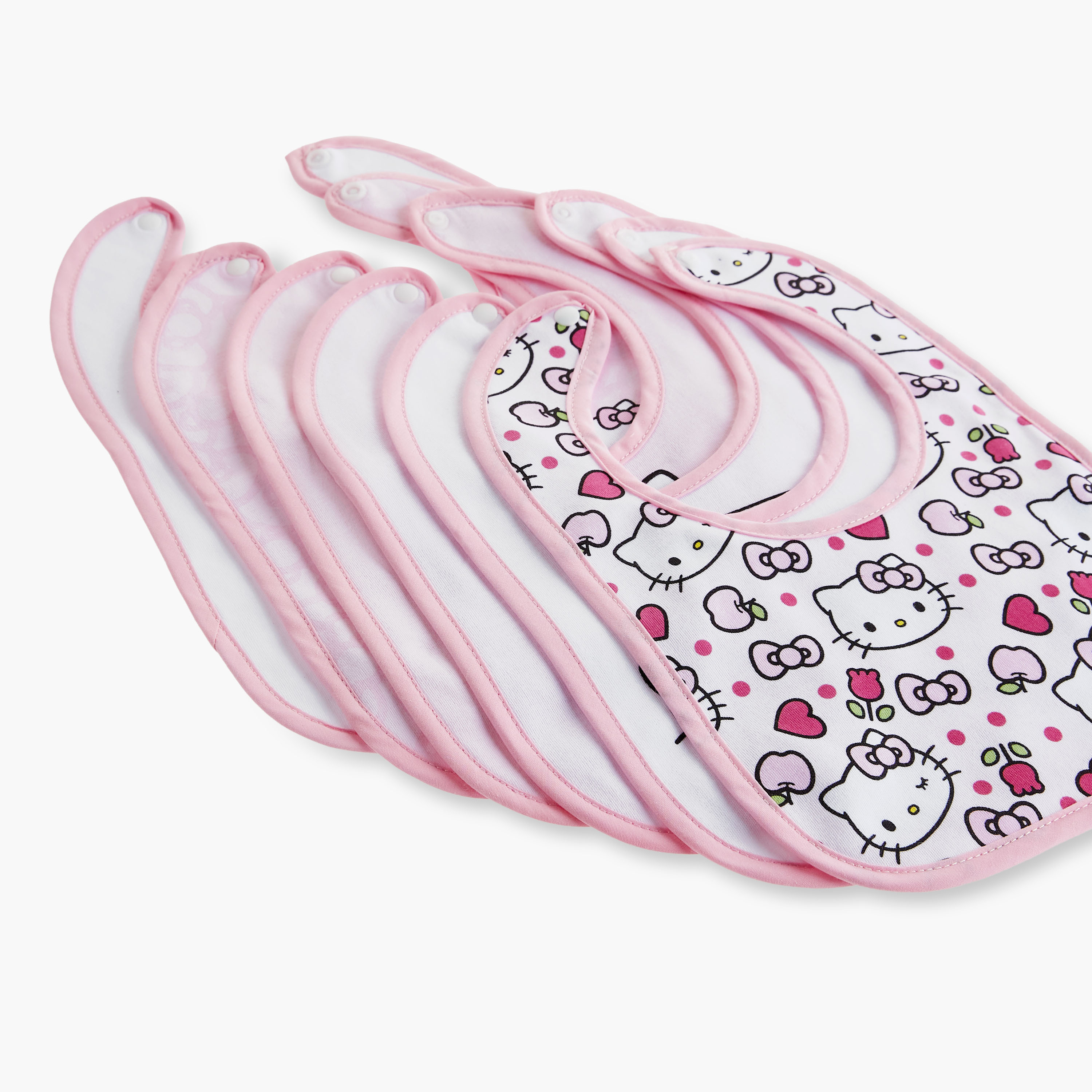 مريلة بزر إغلاق وطبعات هالو كيتي من ديزني - طقم من 6 قطع-baby-feeding-bibs-image-9
