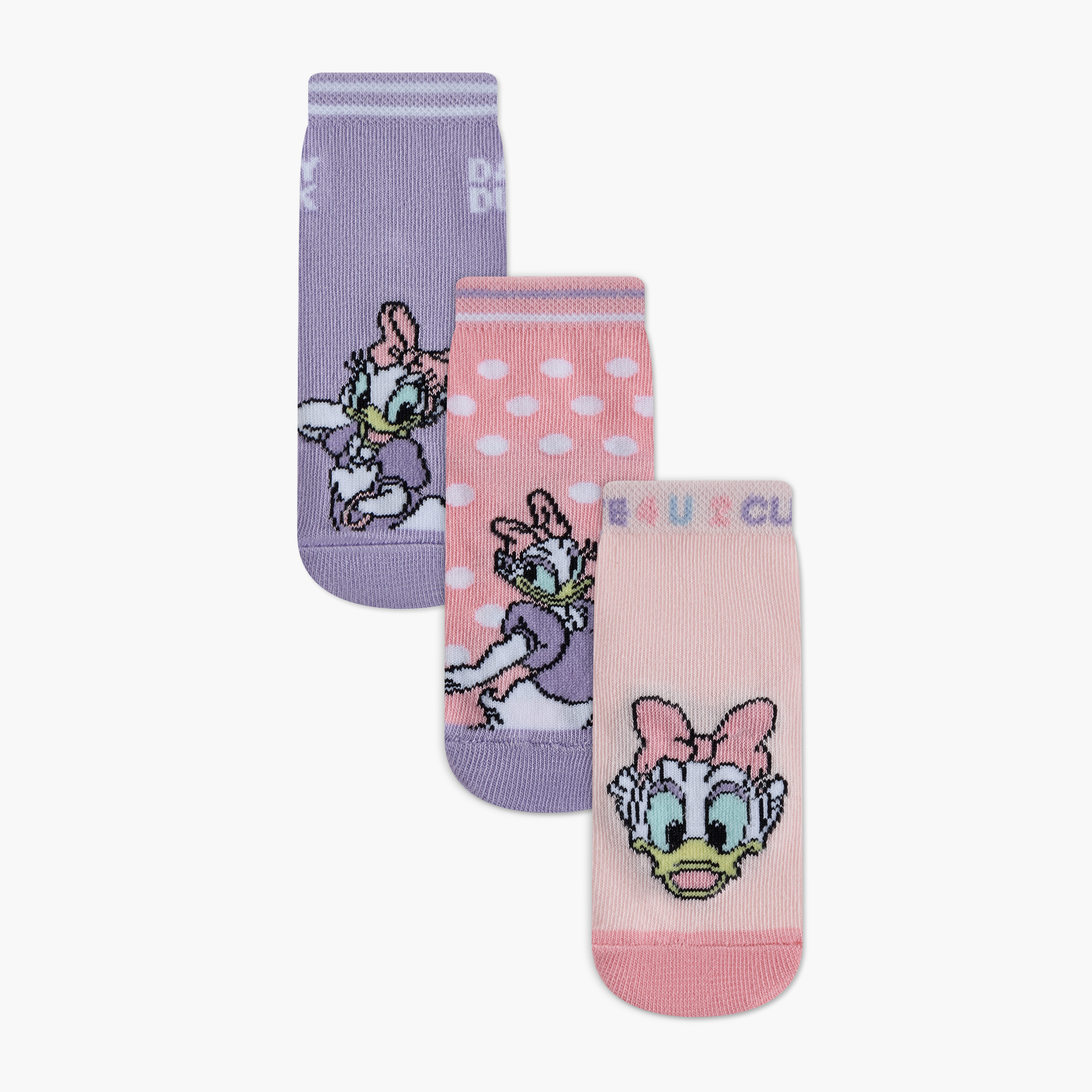 Disney Daisy Duck Print Ankle Length Socks - Set of 3-baby-girls-accessories-socks-image-1