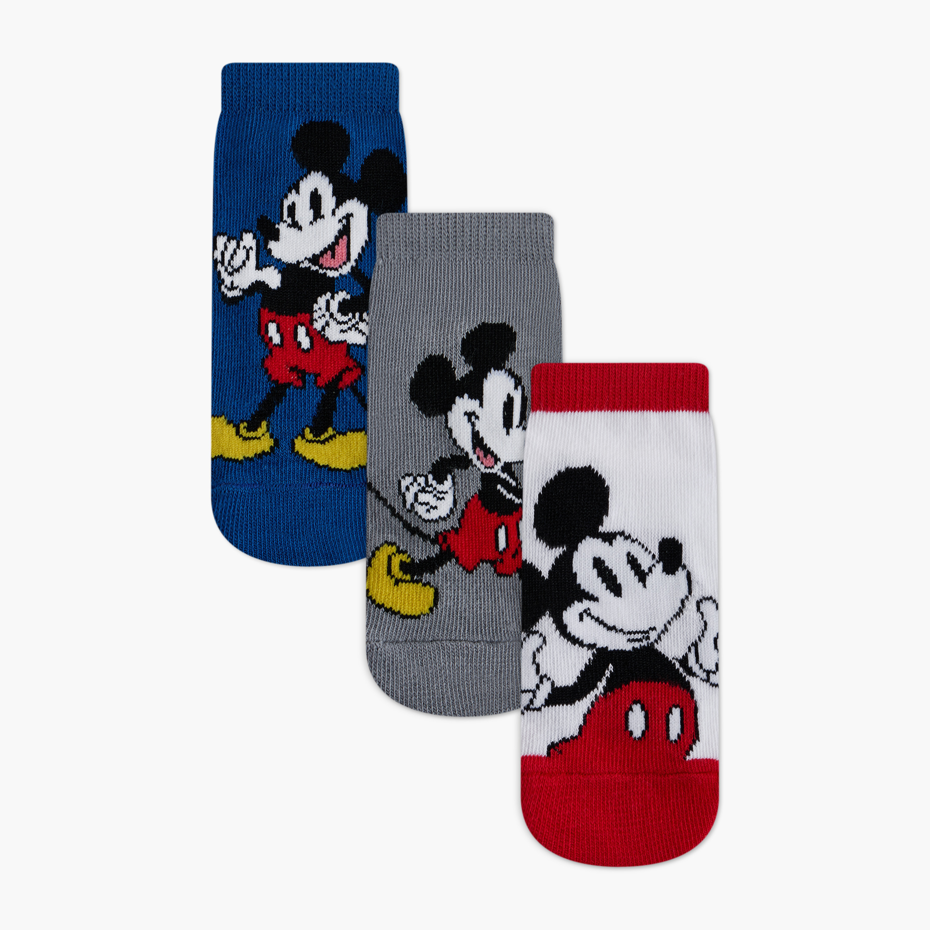 Disney Mickey Mouse Print Ankle Length Socks - Set of 3-baby-boys-accessories-socks-image-1