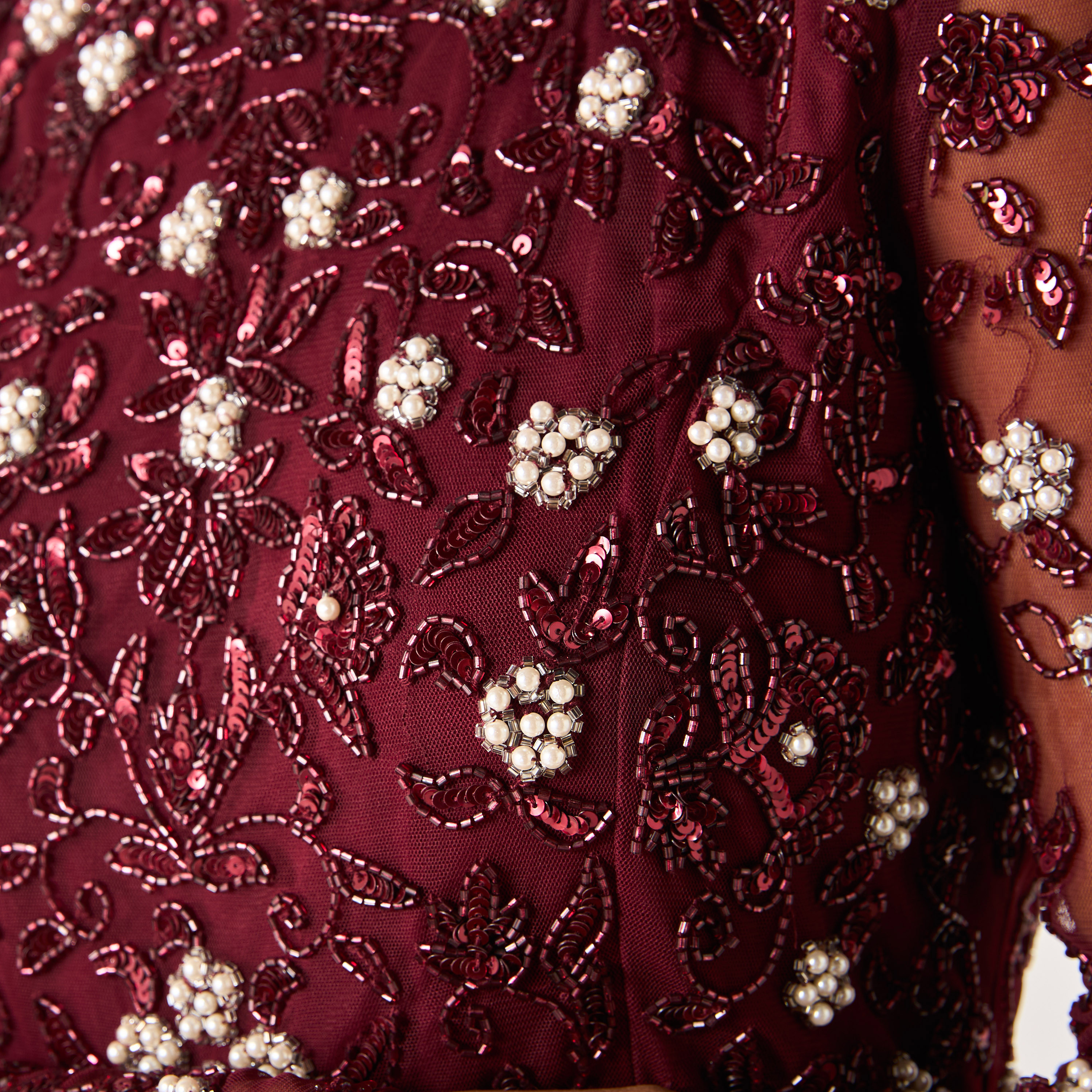 CHARME Embellished Round Neck Maxi Dress with Long Sleeves-women-clothing-dresses-image-5